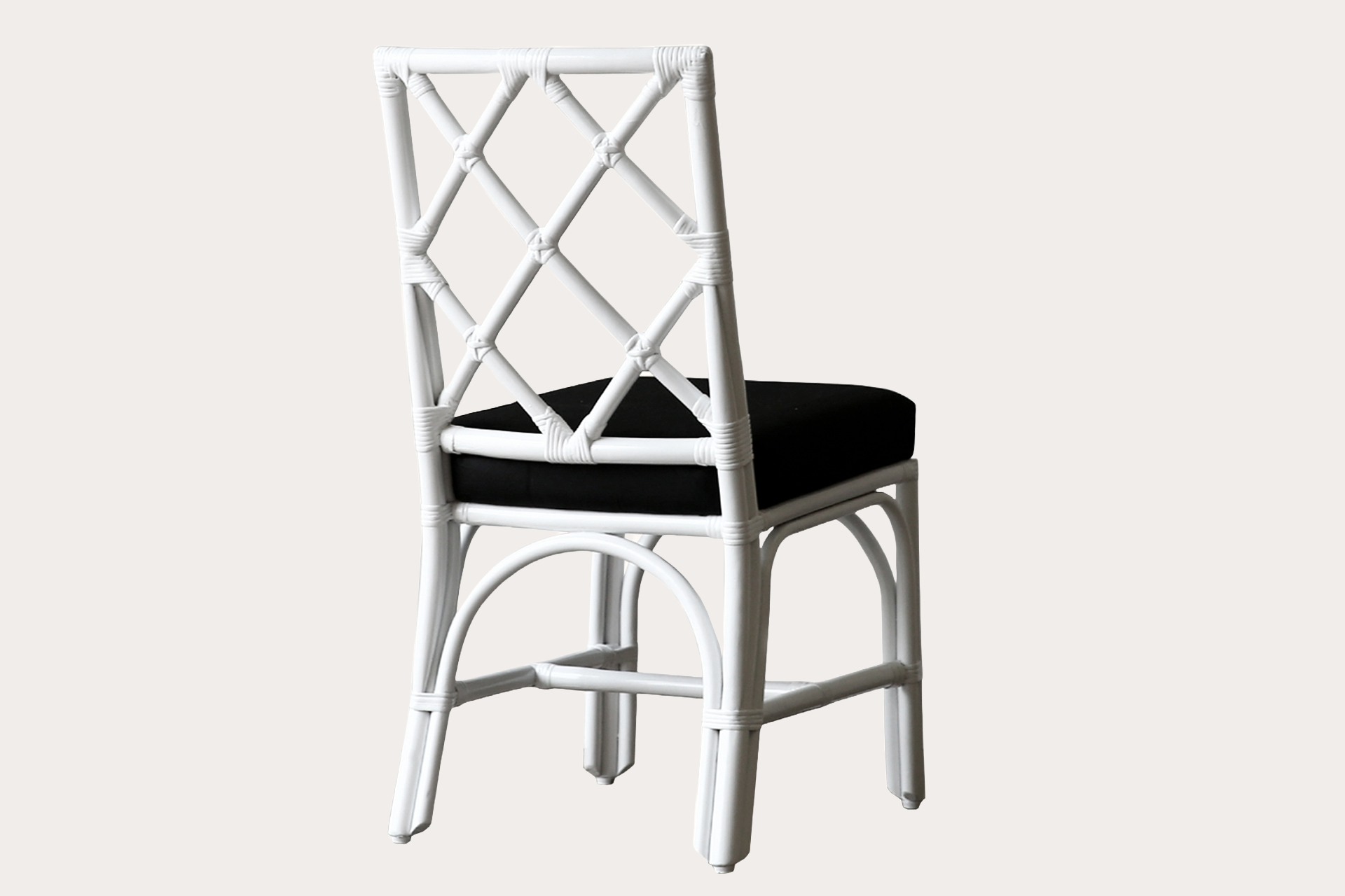 Alicante Side Chair. White. Black Cloth Seat for Recovery