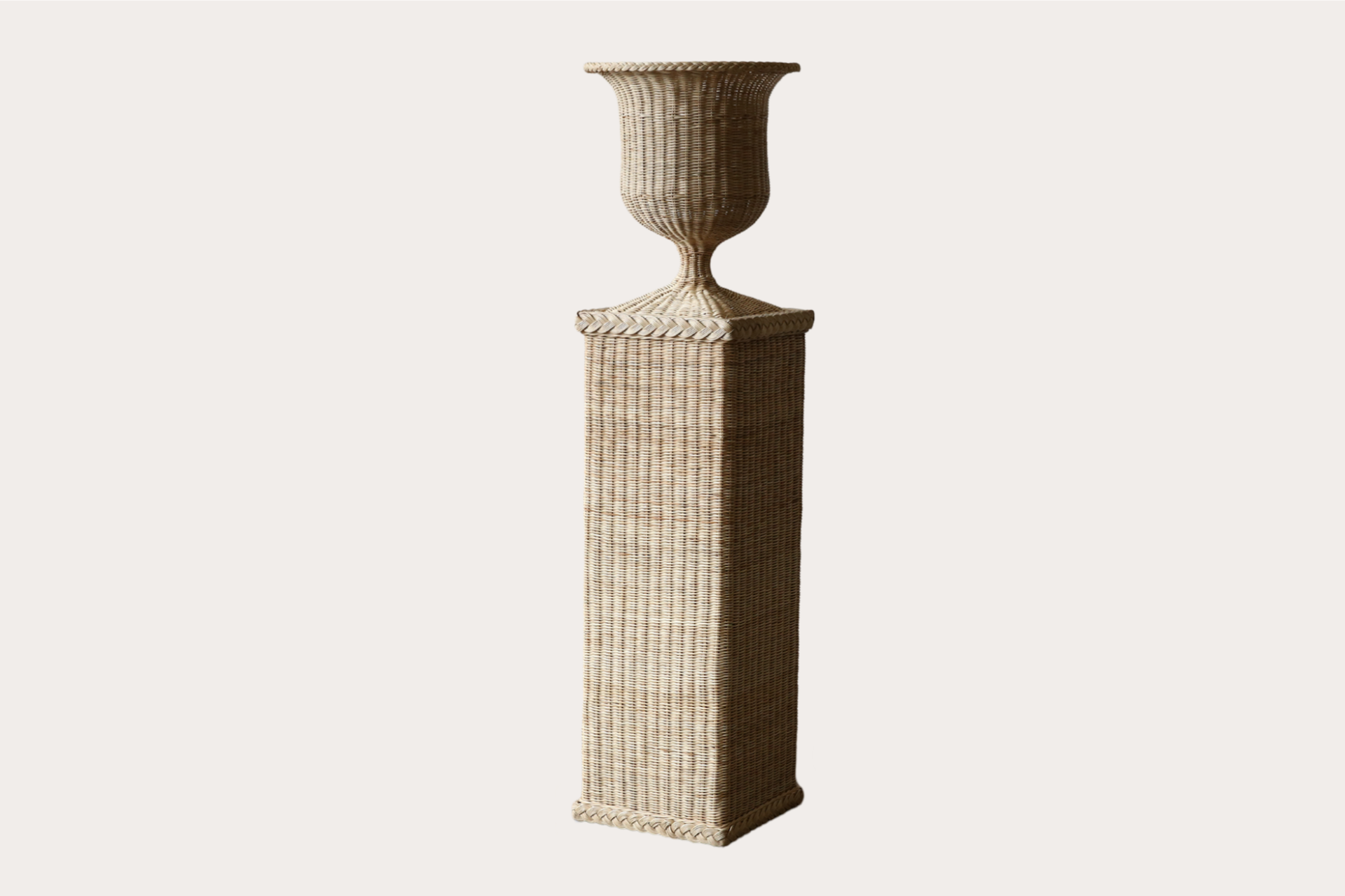 Arbour Pedestal with Urn – Natural | Wicker & Rattan Decor