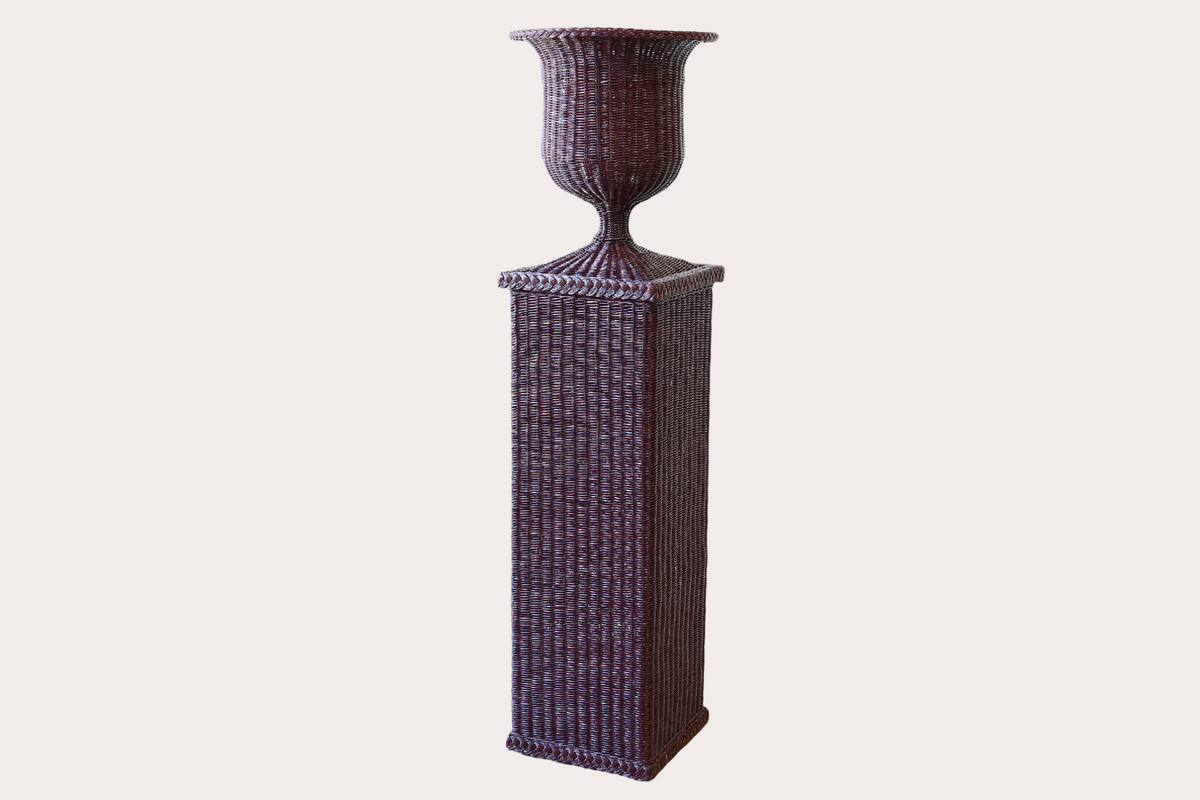 Arbour Pedestal with Urn. Wine Red