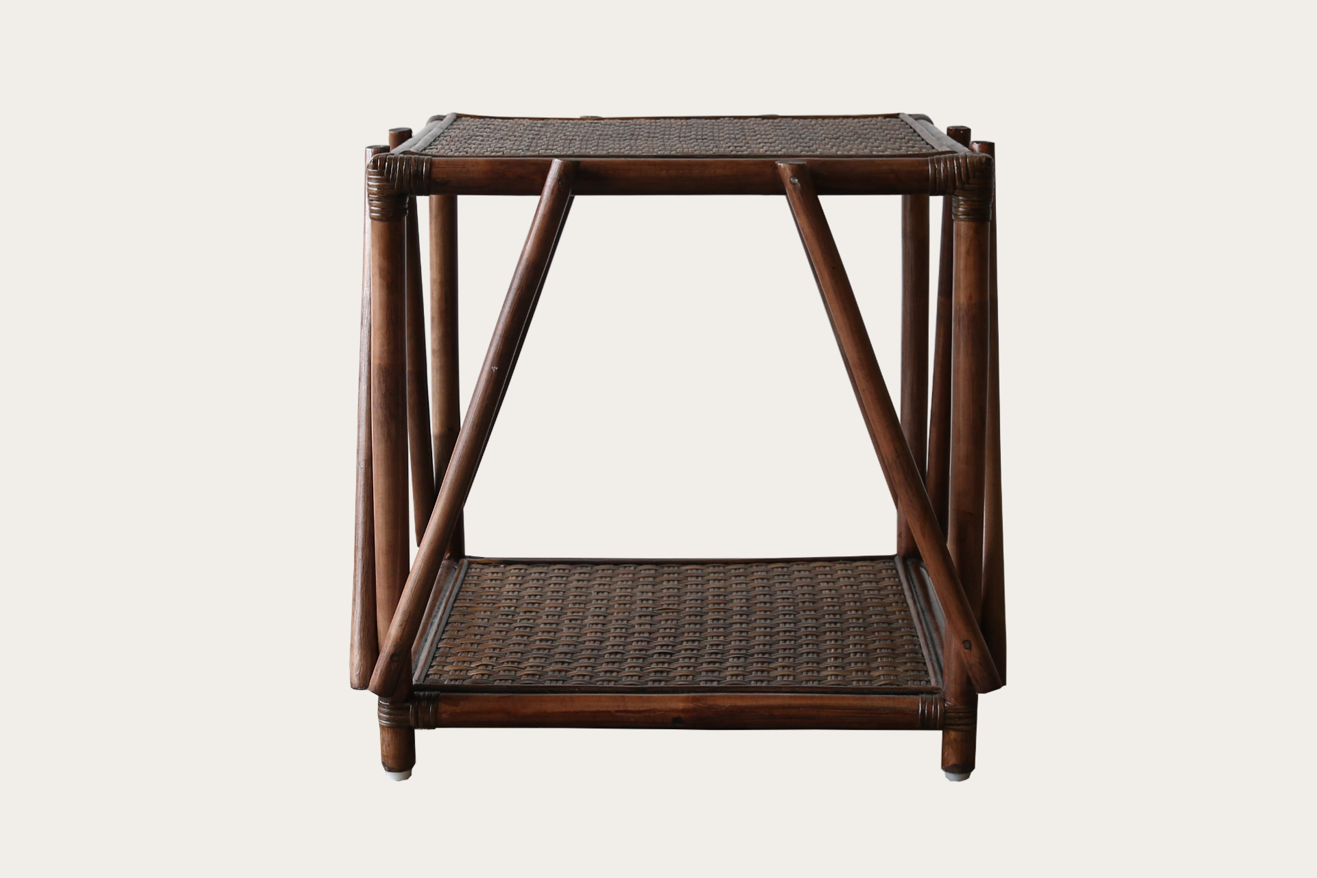 Argyle Side Table. Triple Weave. Brown Wash