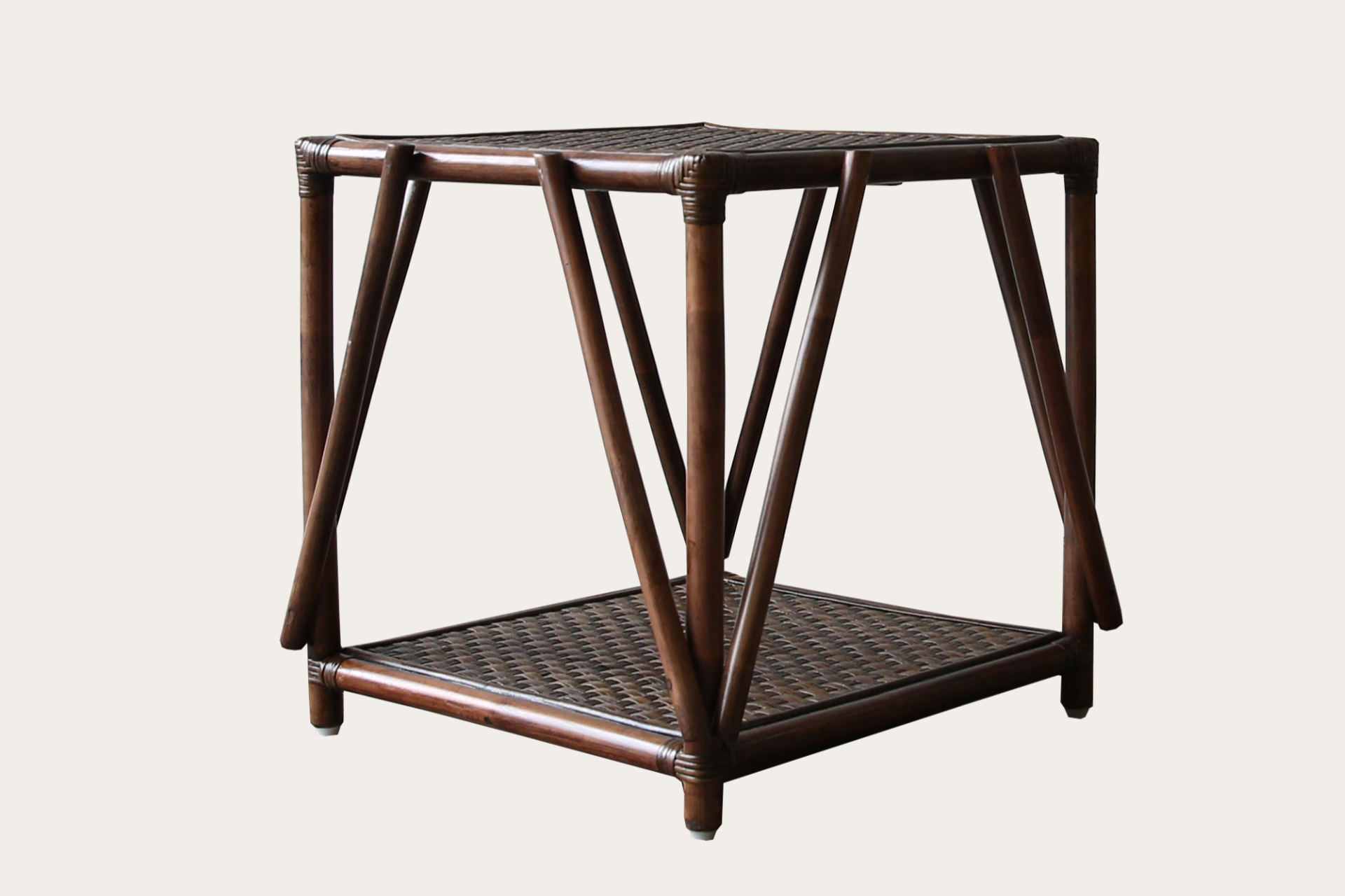 Argyle Side Table. Triple Weave. Brown Wash