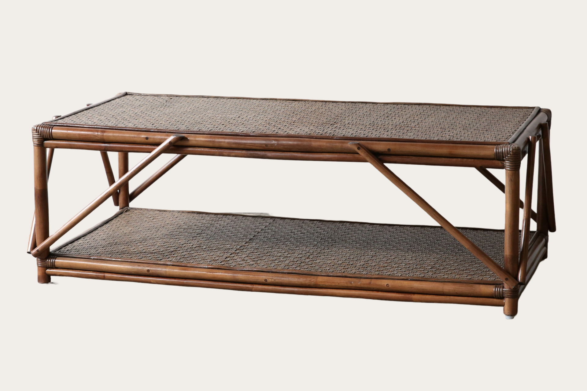 Argyle Coffee Table. Triple Weave. Brown Wash