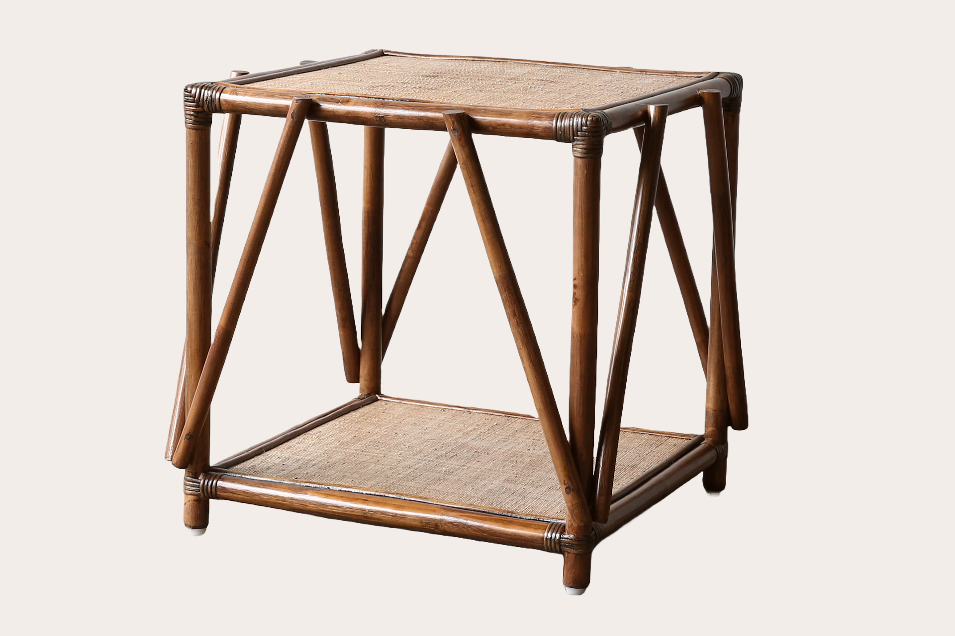 Argyle Side Table. Raffia. Brown Wash