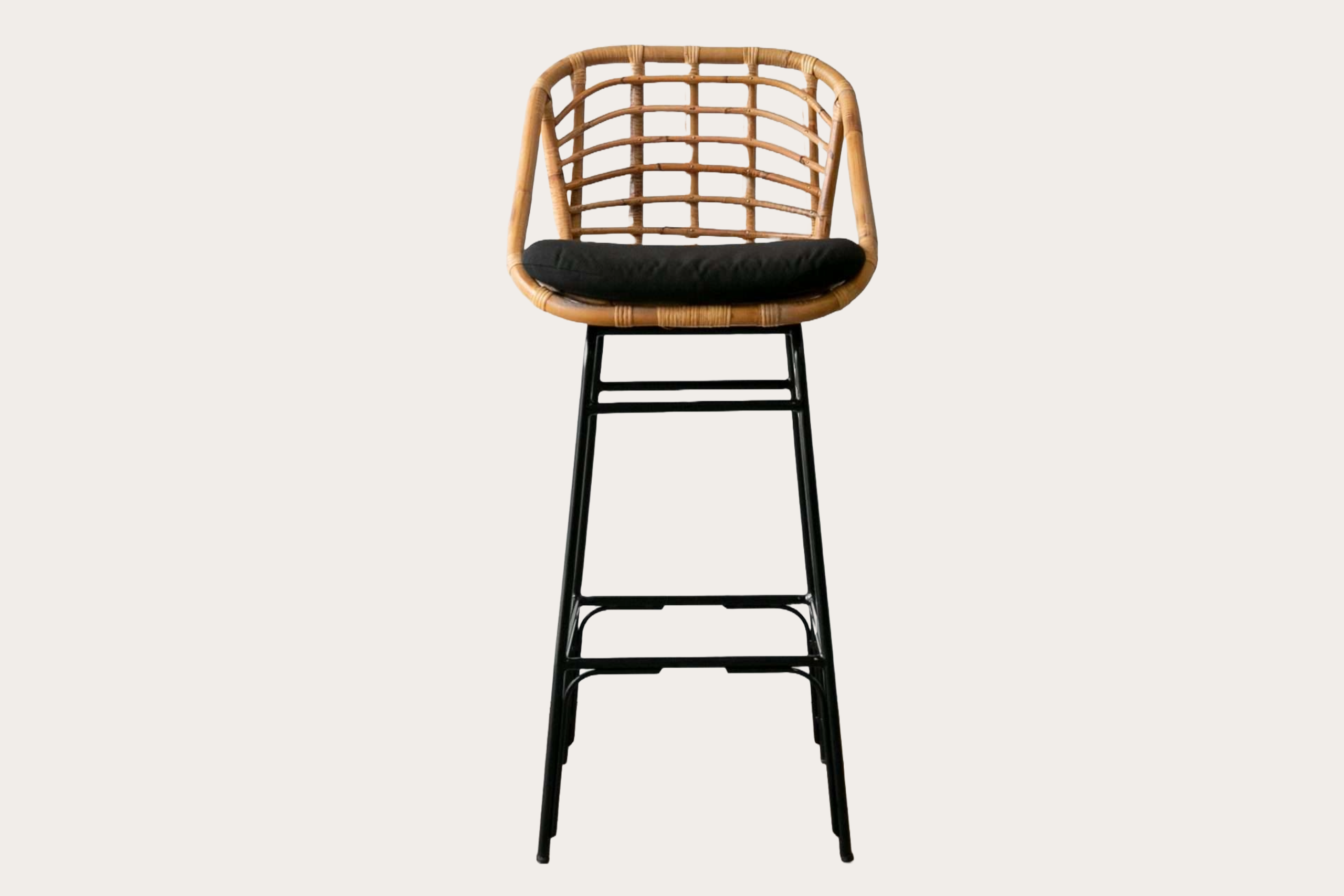 Arvika | Metal & Rattan Barstool