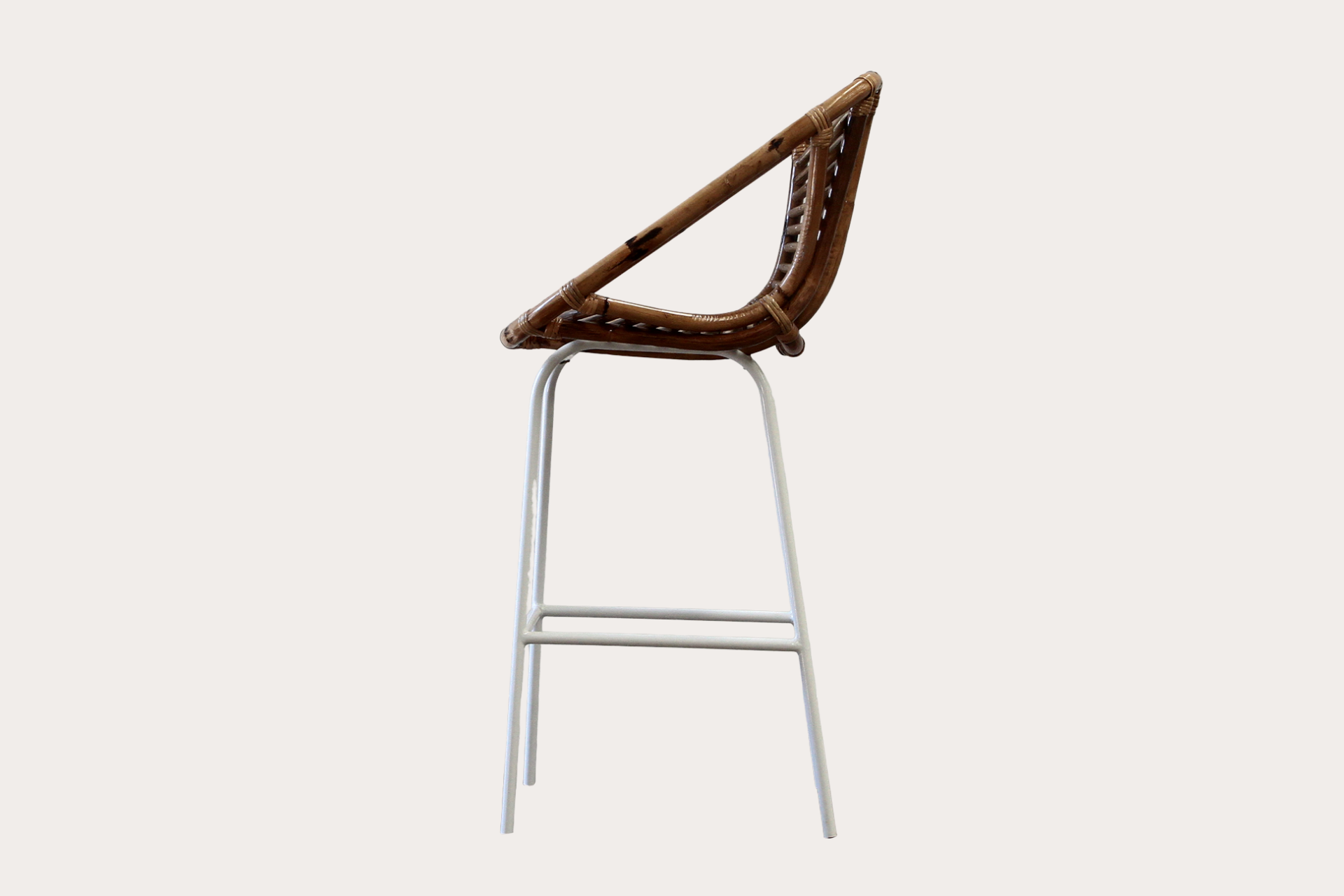 Arvika | Metal & Rattan Barstool - White