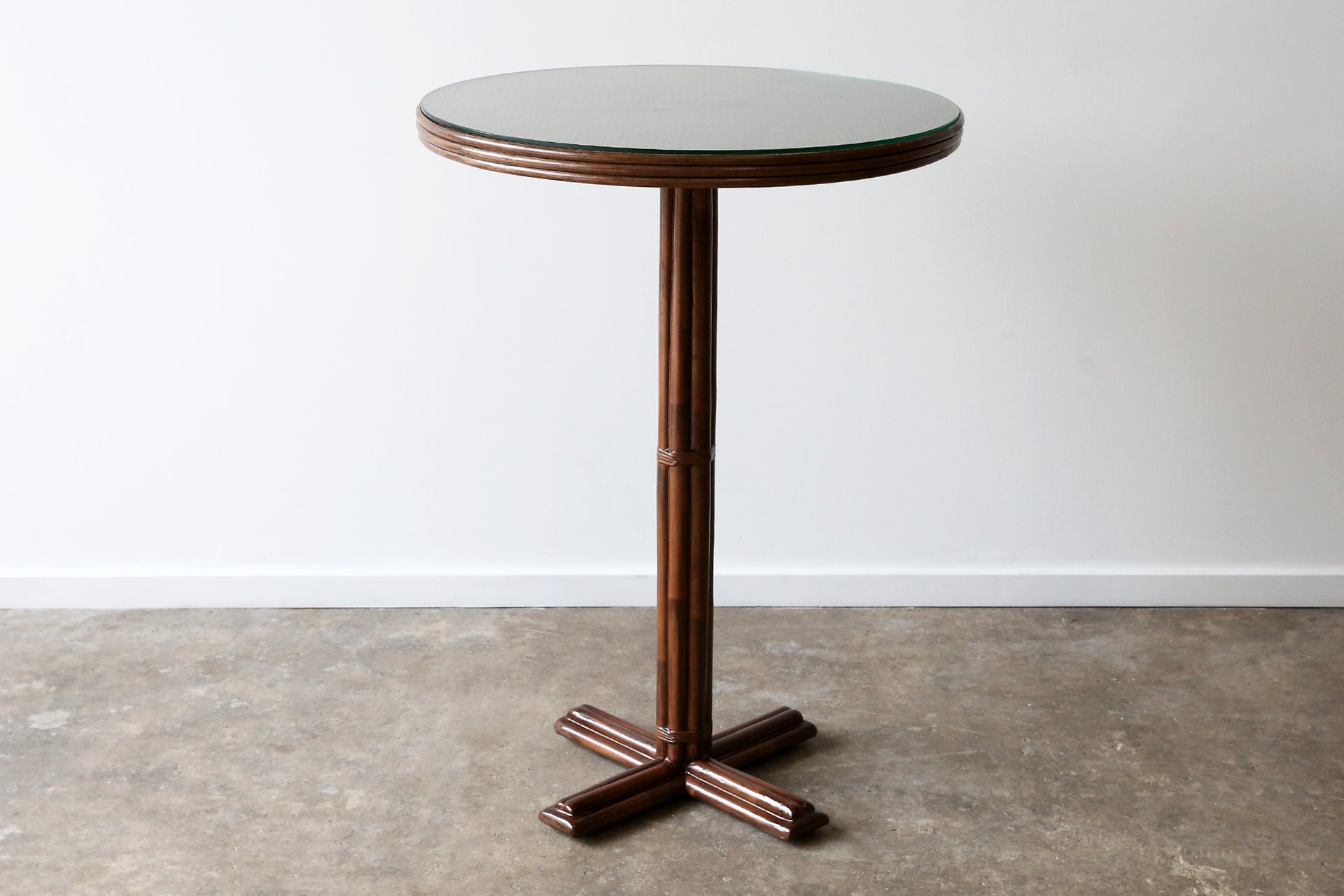 Rattan Pedestal Bar Table
