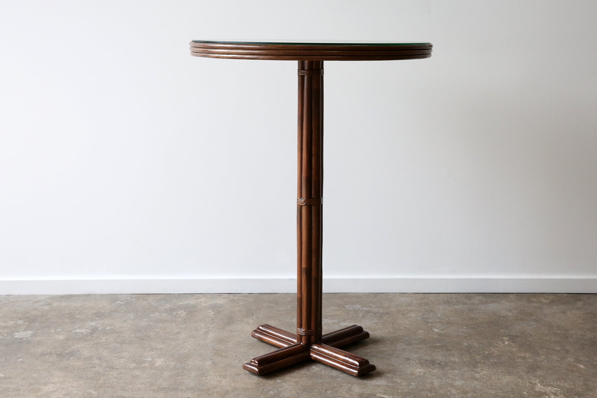 Rattan Pedestal Bar Table