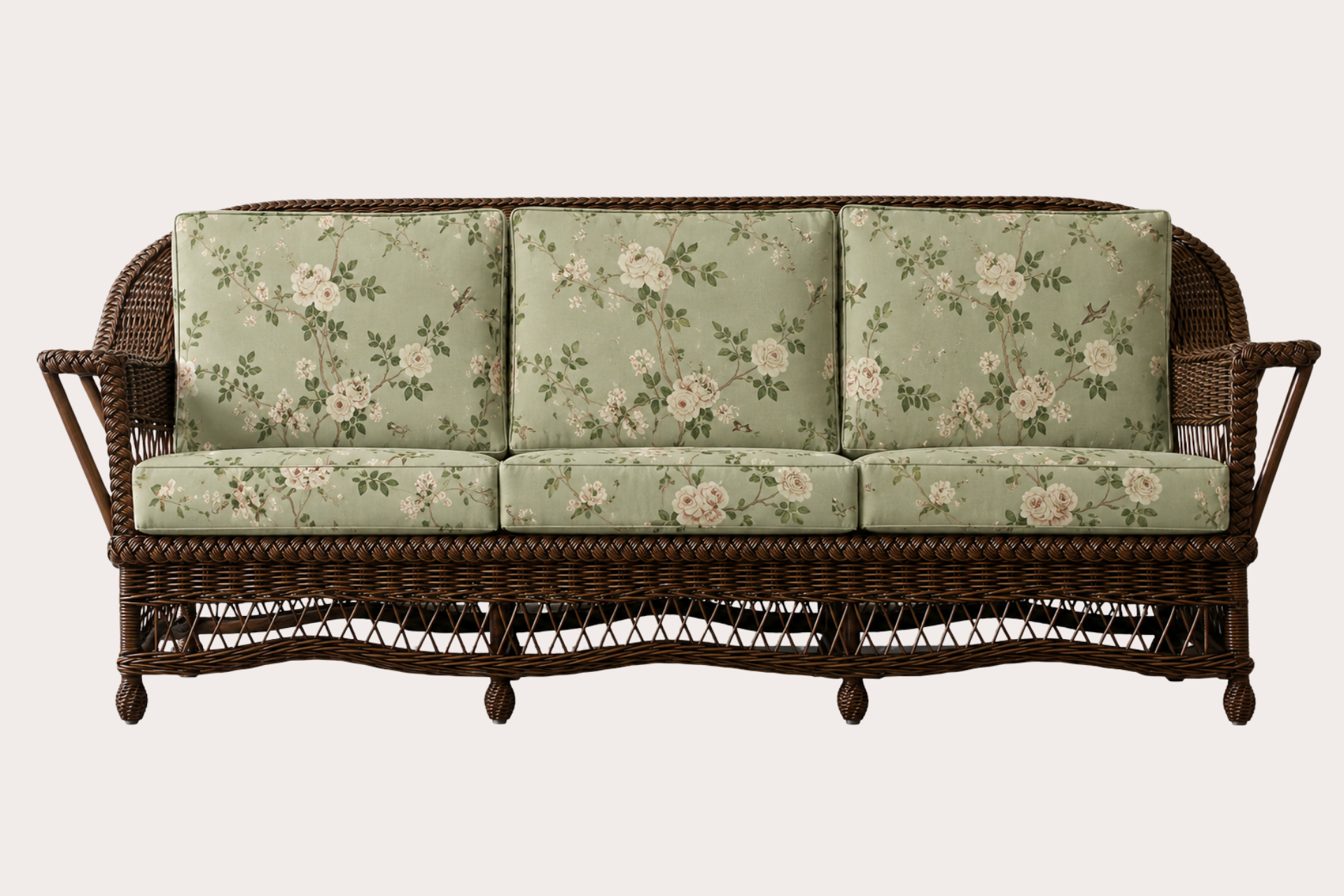 Bar Harbour 3 Seater. Brown Wash