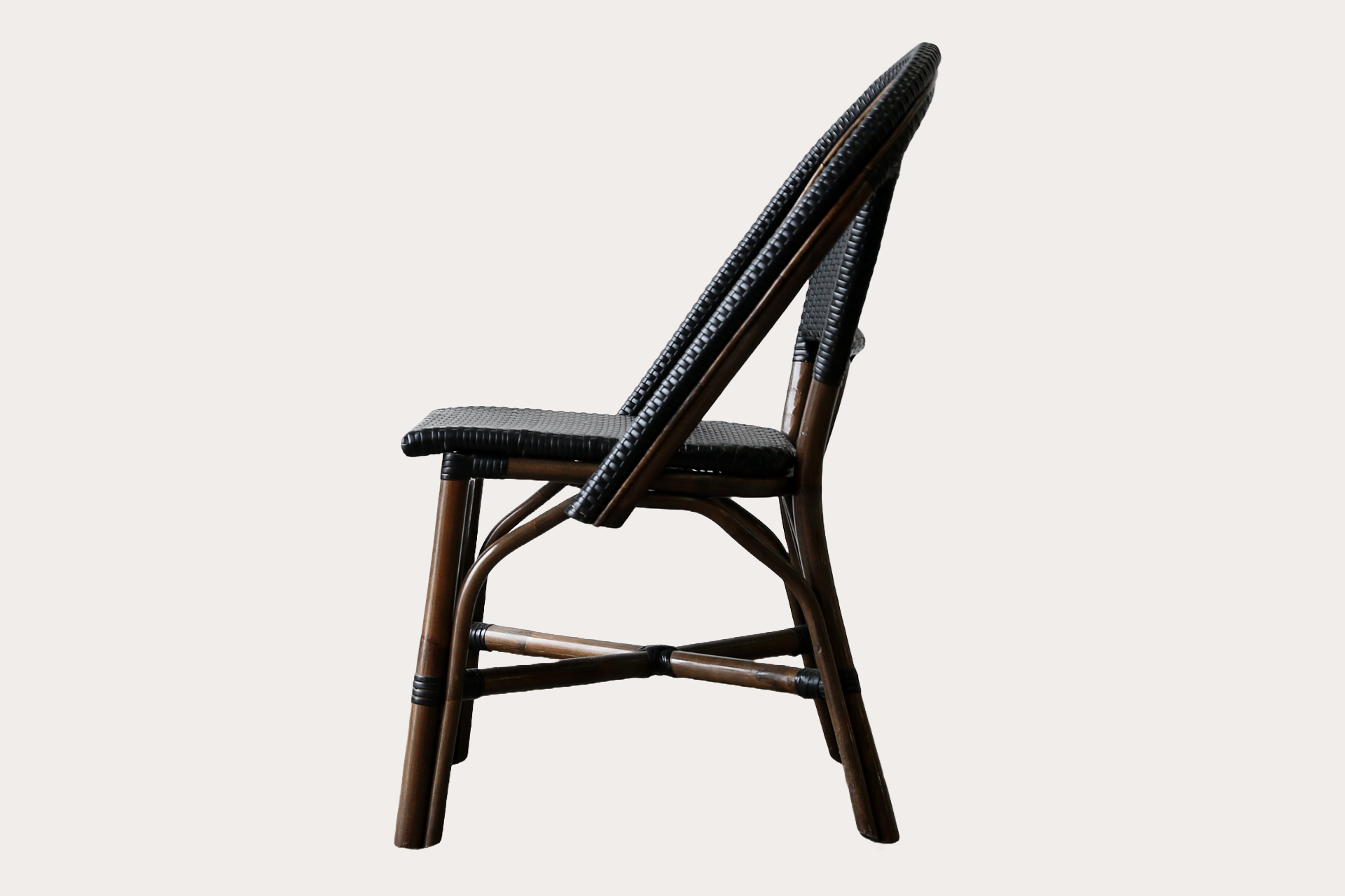 Barcelona Side Chair. Tobacco with Black Weave.