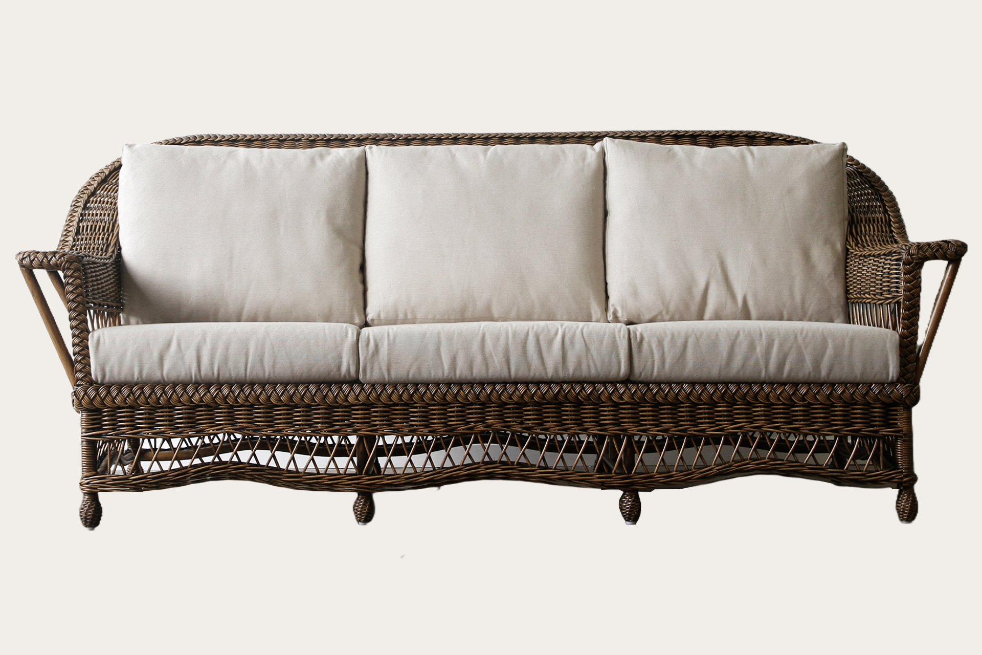 Bar Harbour 3 Seater. Brown Wash