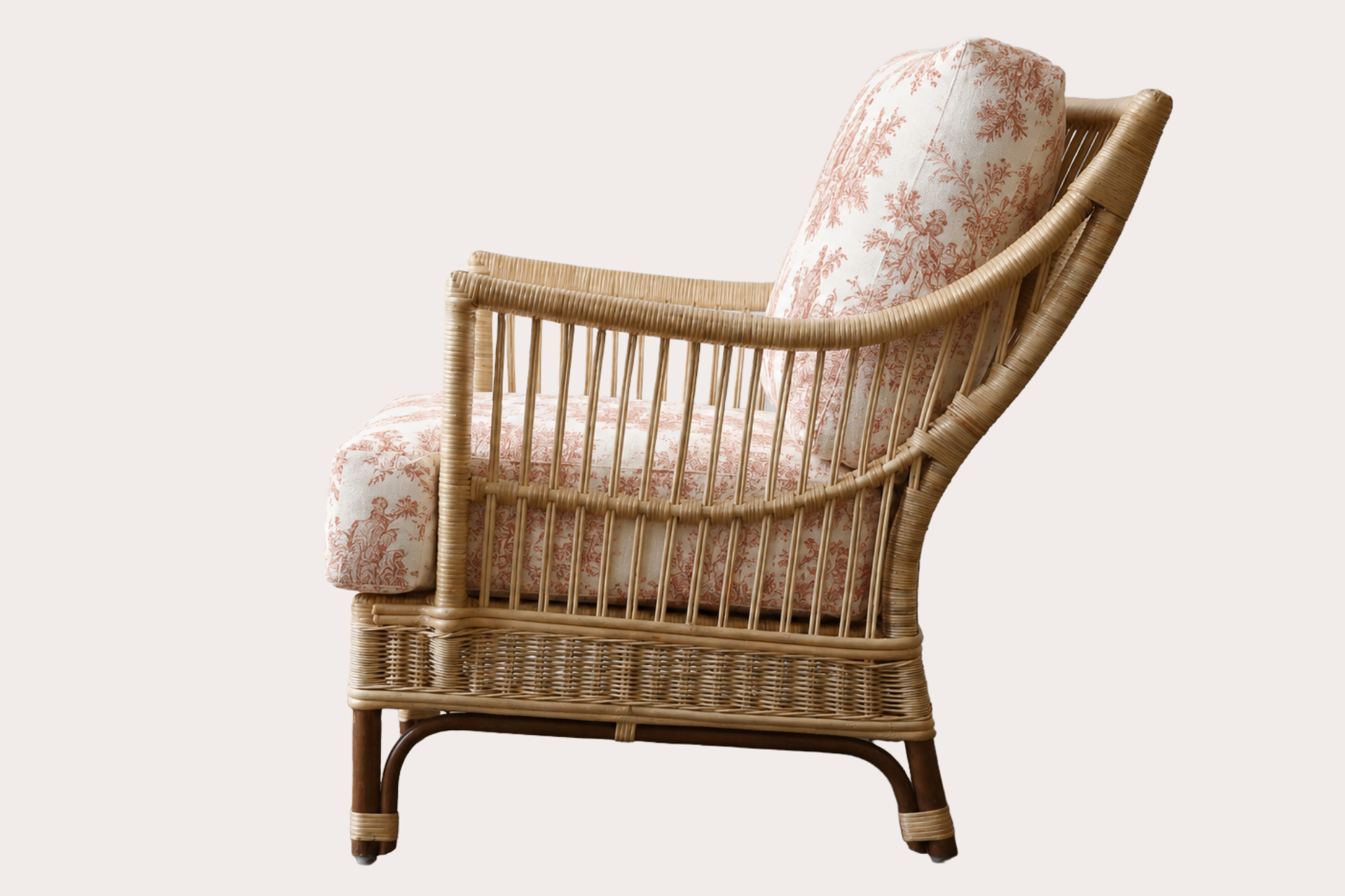 Barletta Armchair. Brown Frame Natural Weave