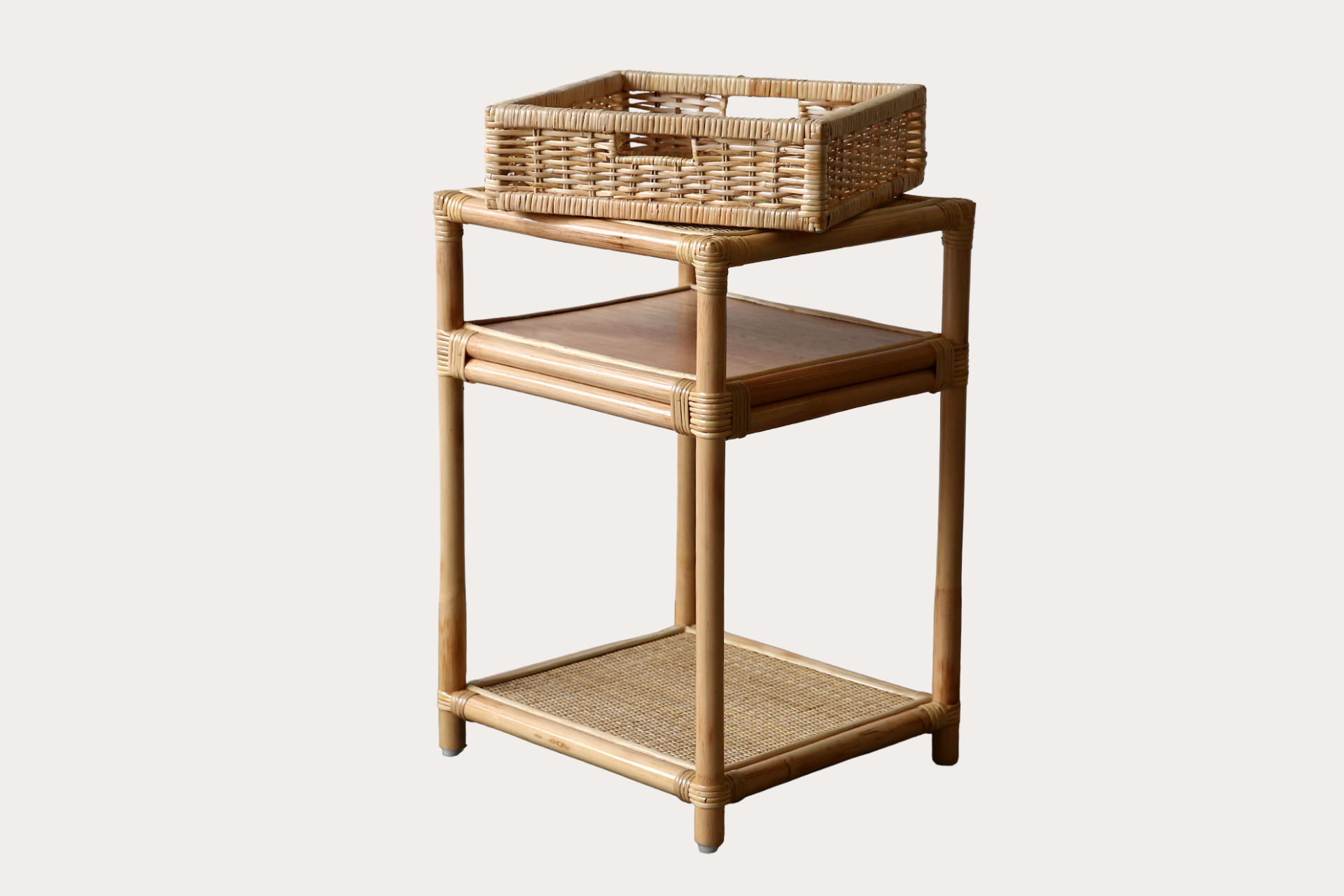 Biscayne Basket Drawer Side Table. Natural