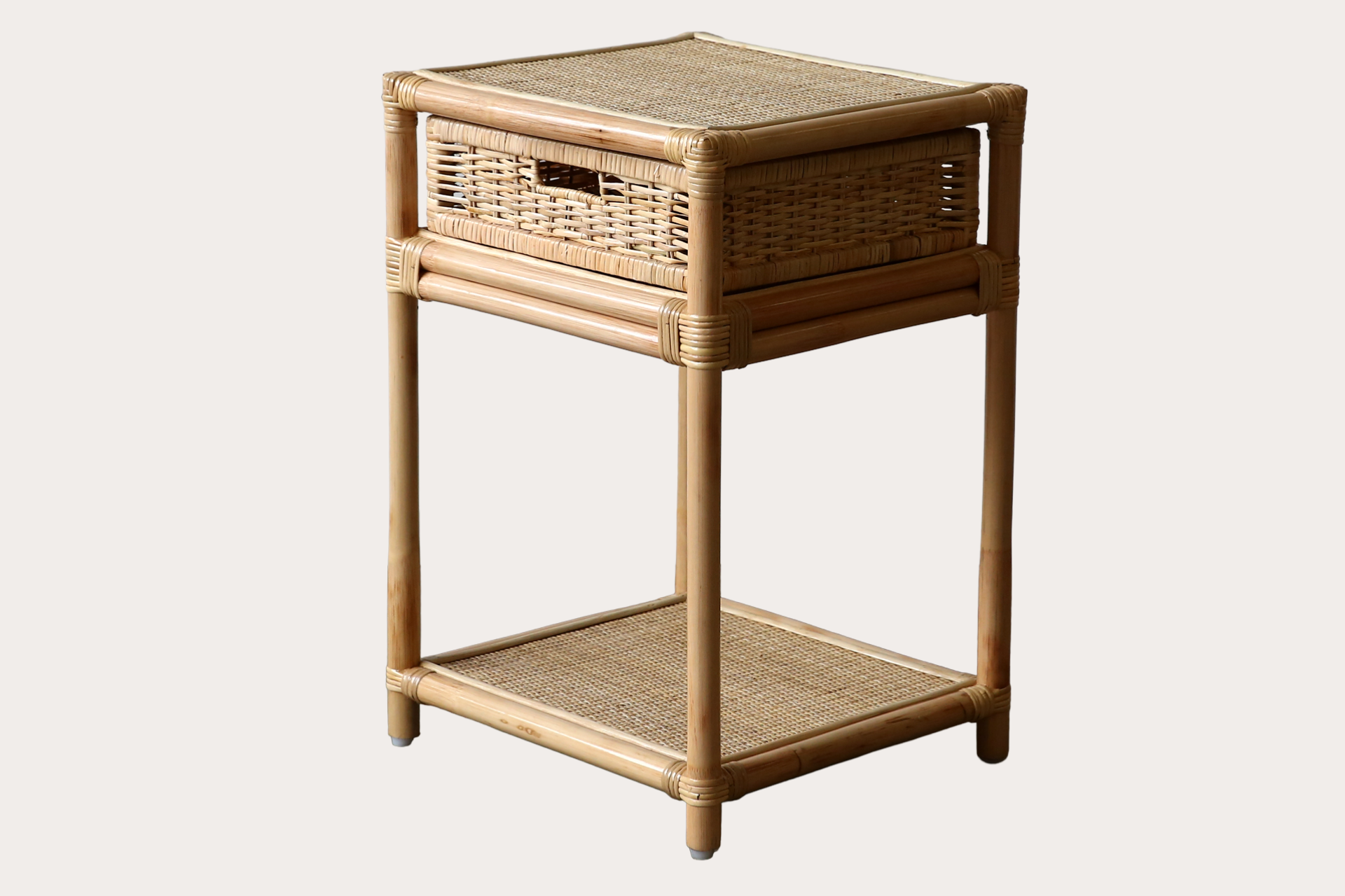 Biscayne Basket Drawer Side Table. Natural