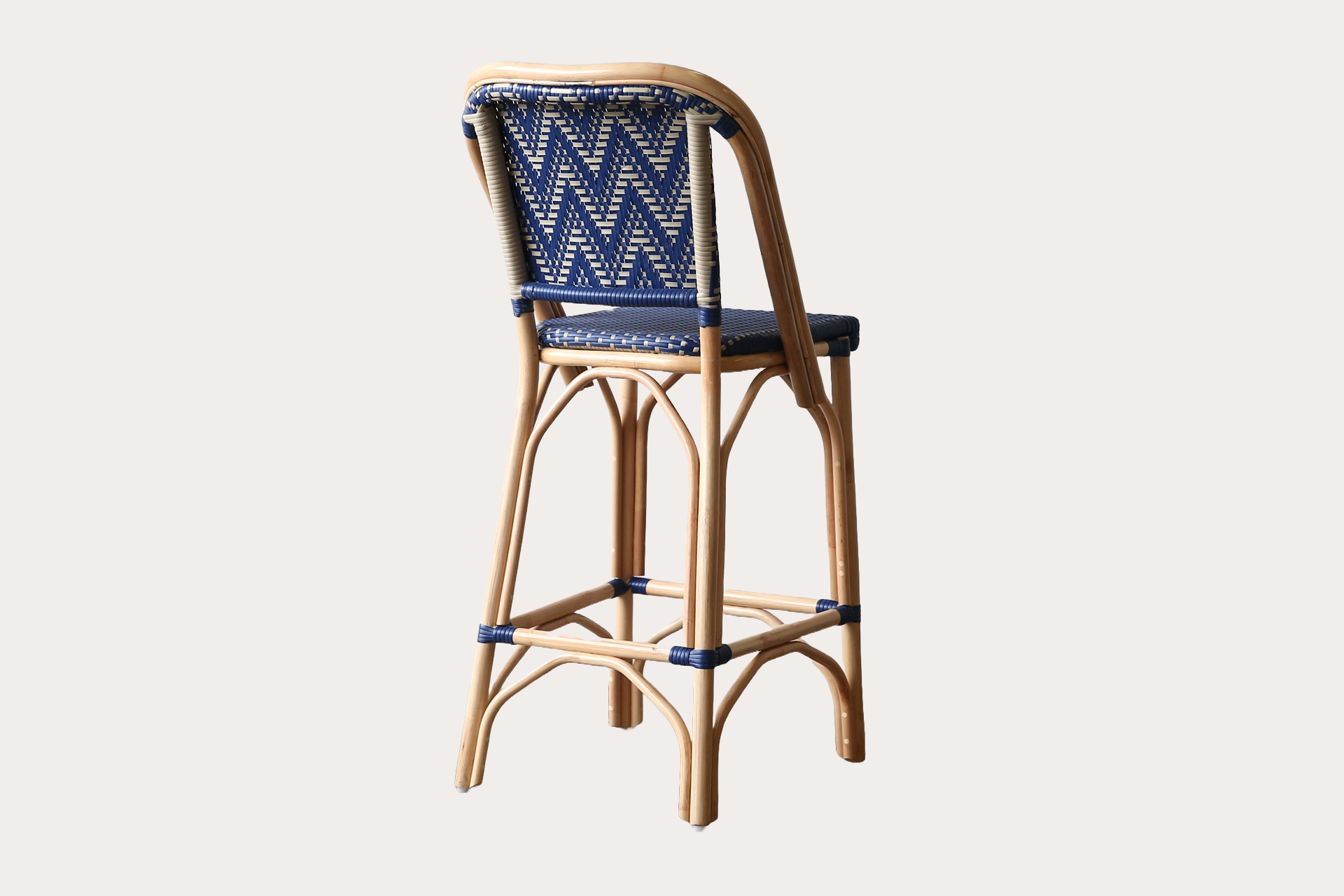 Burbank Barstool Natural Frame. ZigZag Boatswain/Grand Piano