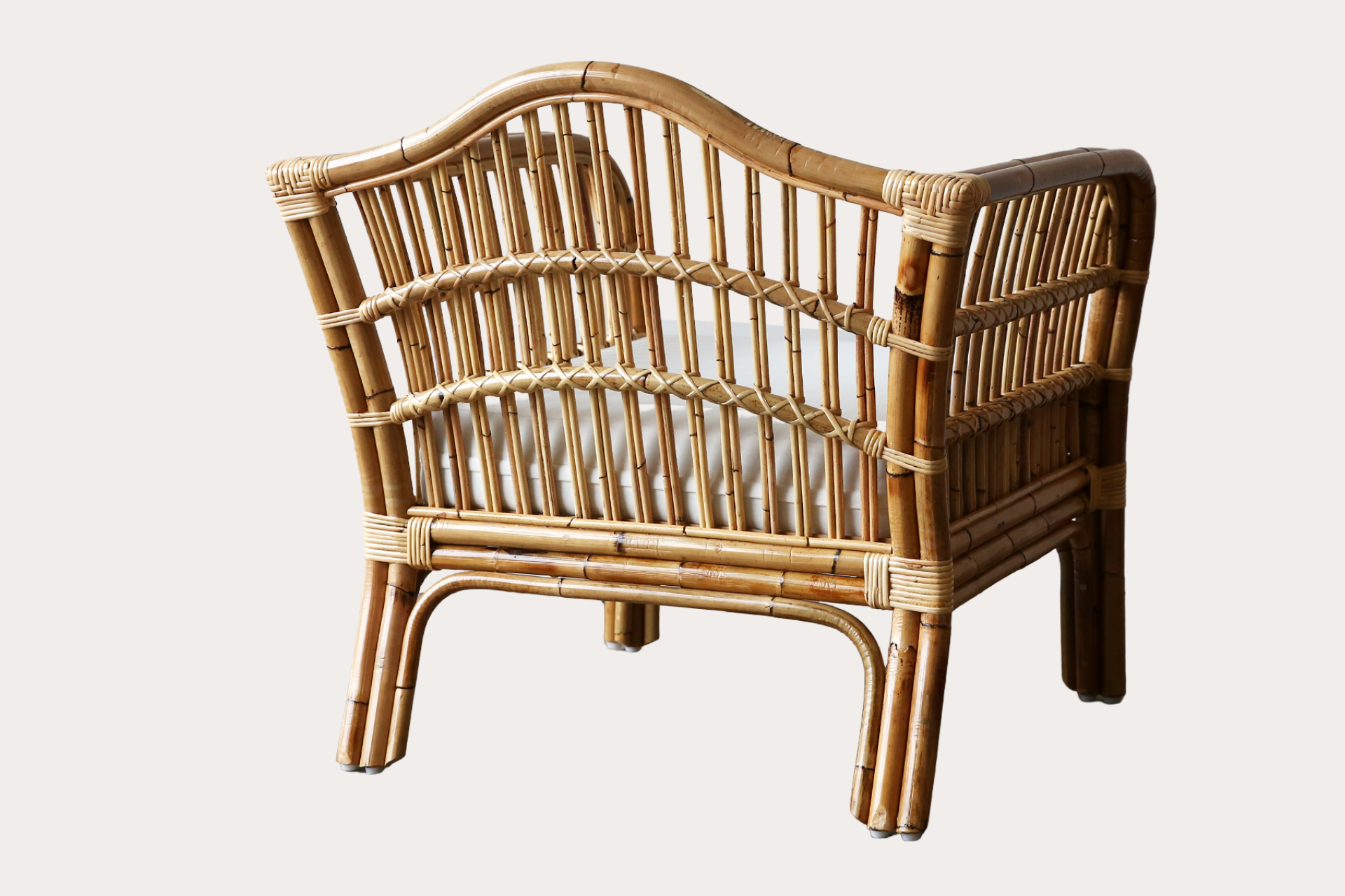 Wicker chair on a light gray background