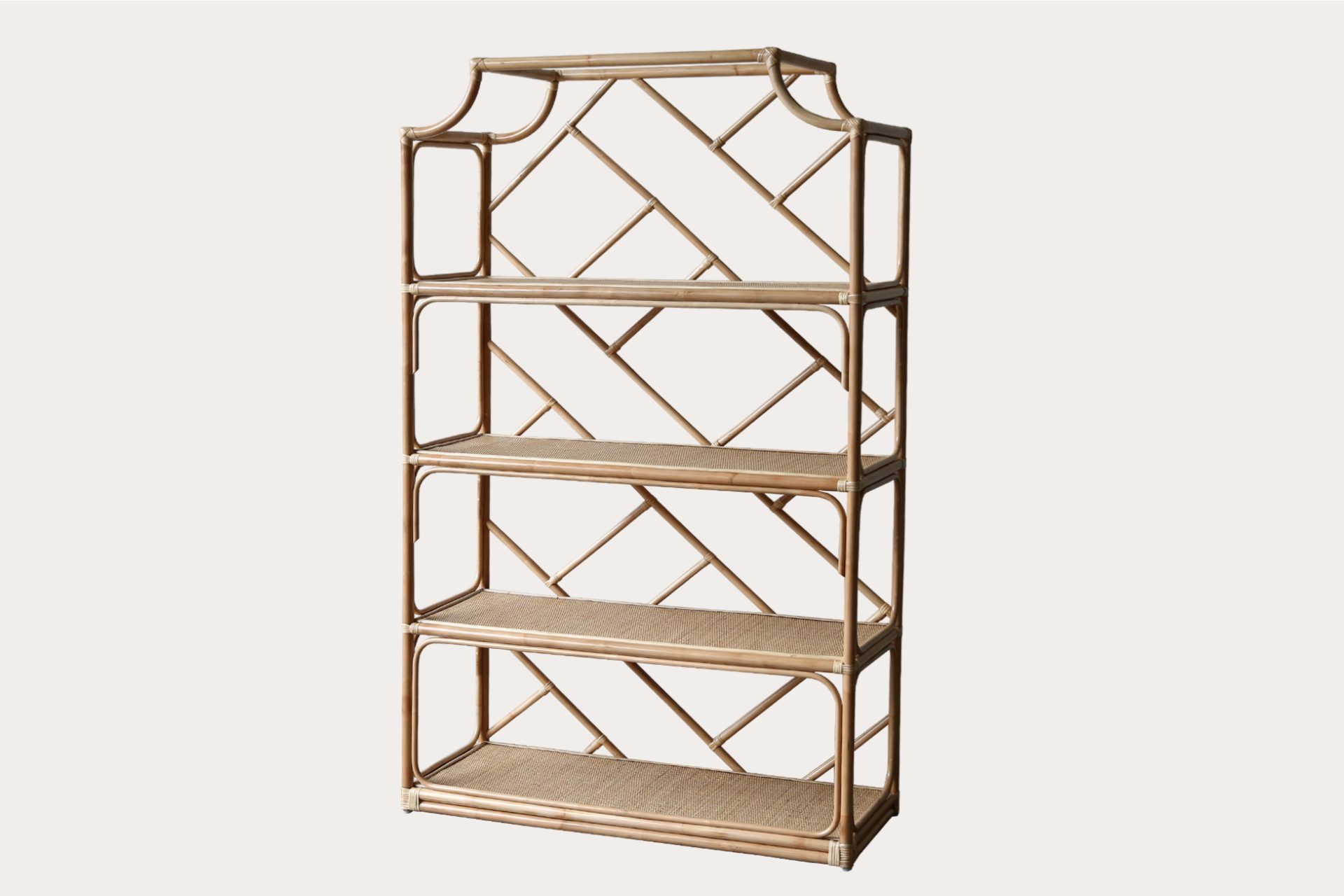 Chippendale Rattan Bookcase display cabinet