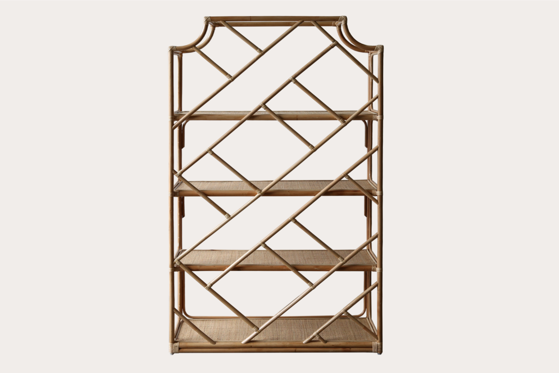 Chippendale Rattan Bookcase display cabinet