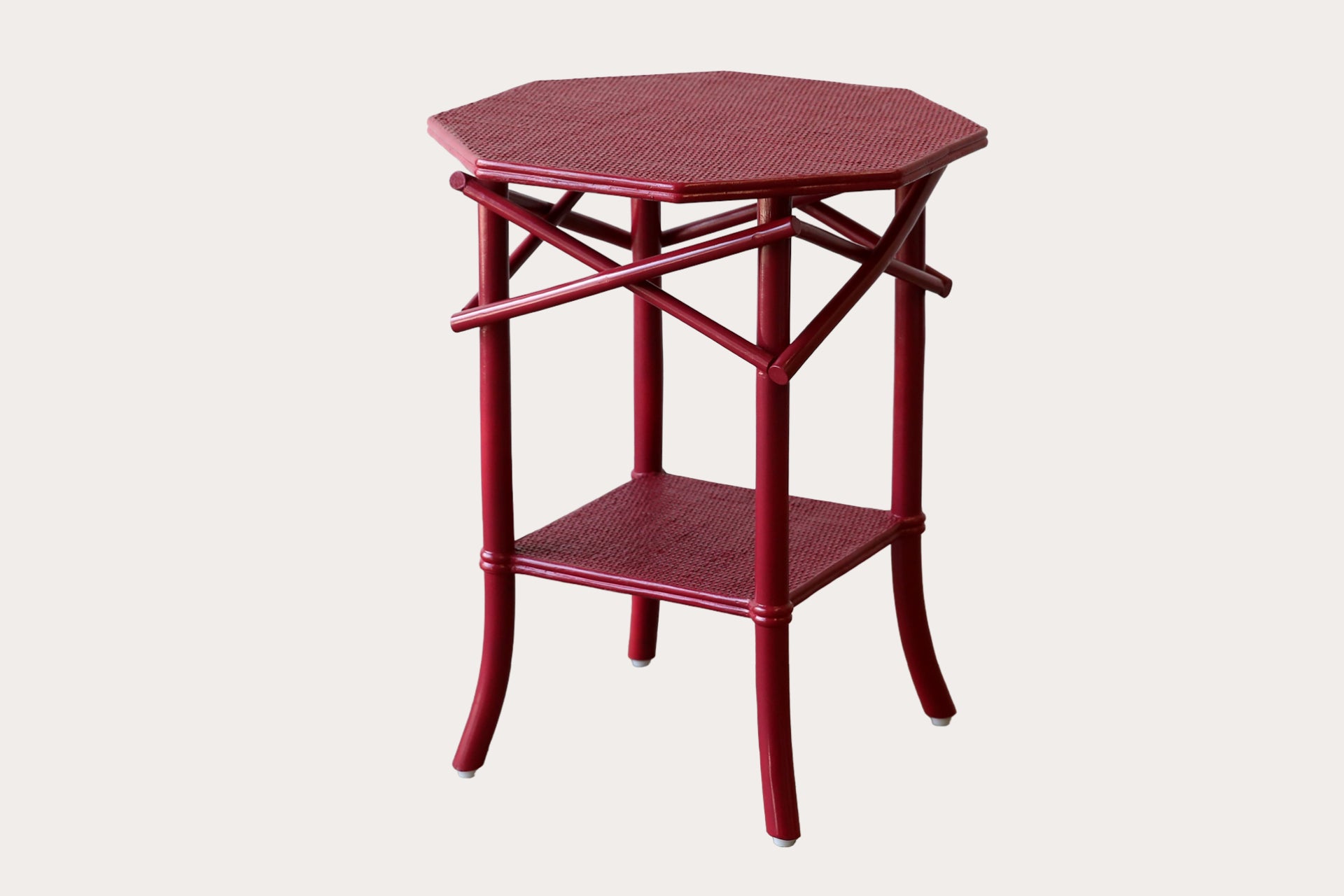 Ellerton Octagonal Side Table. Red Violet