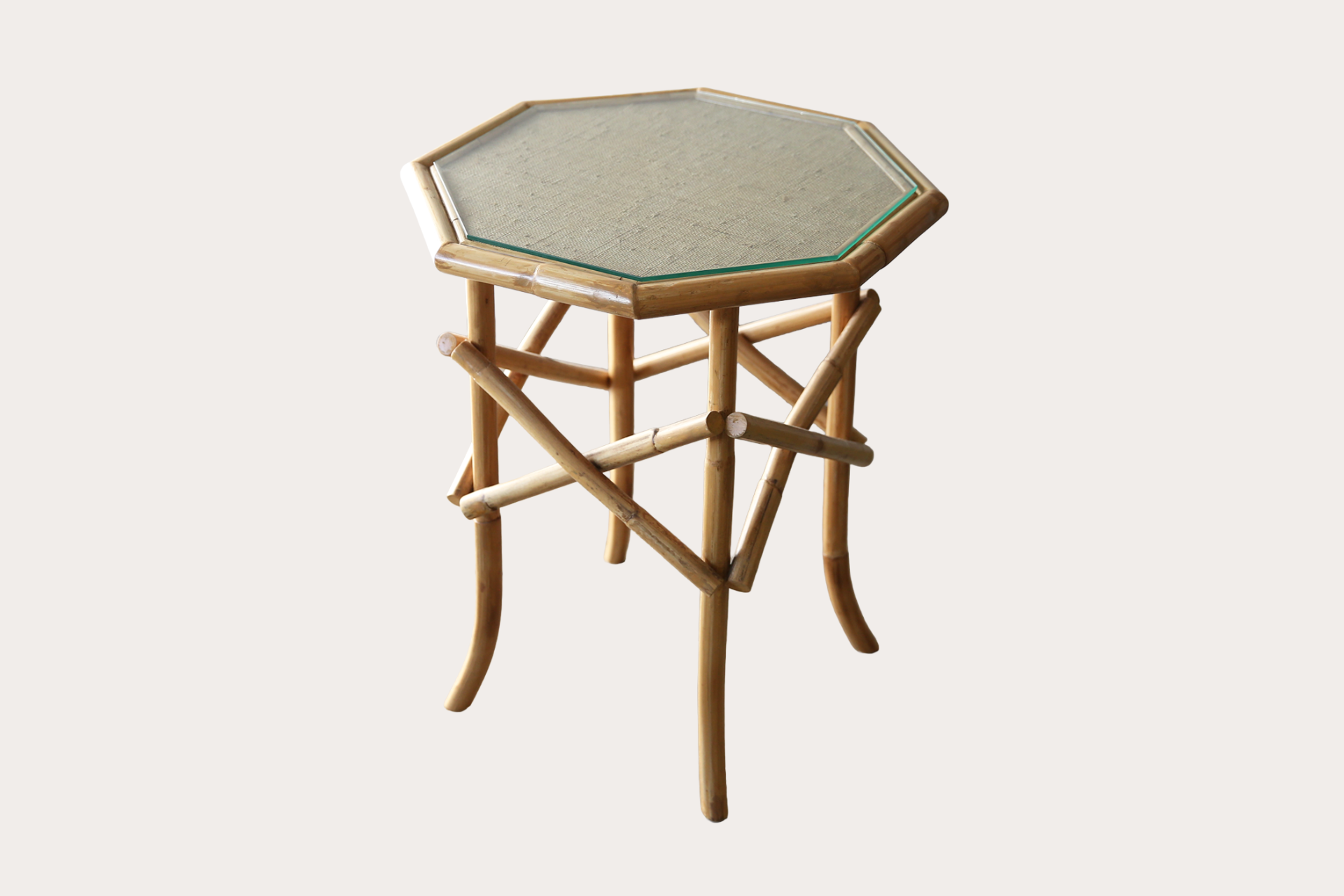 Gypsy Octagonal Side Table. Natural with Raffia top.