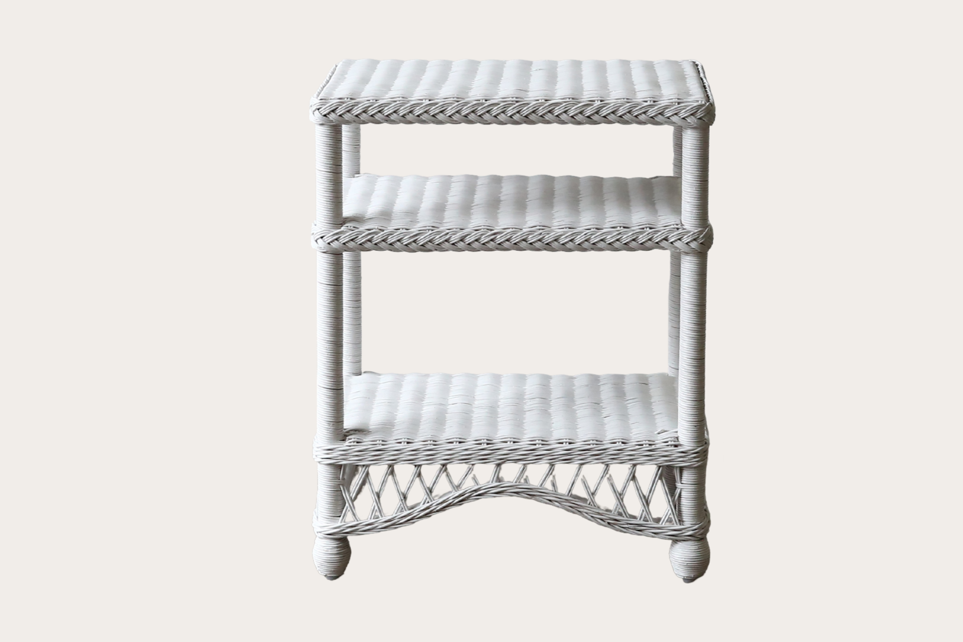 Hartley 3 Shelf Side Table. White.