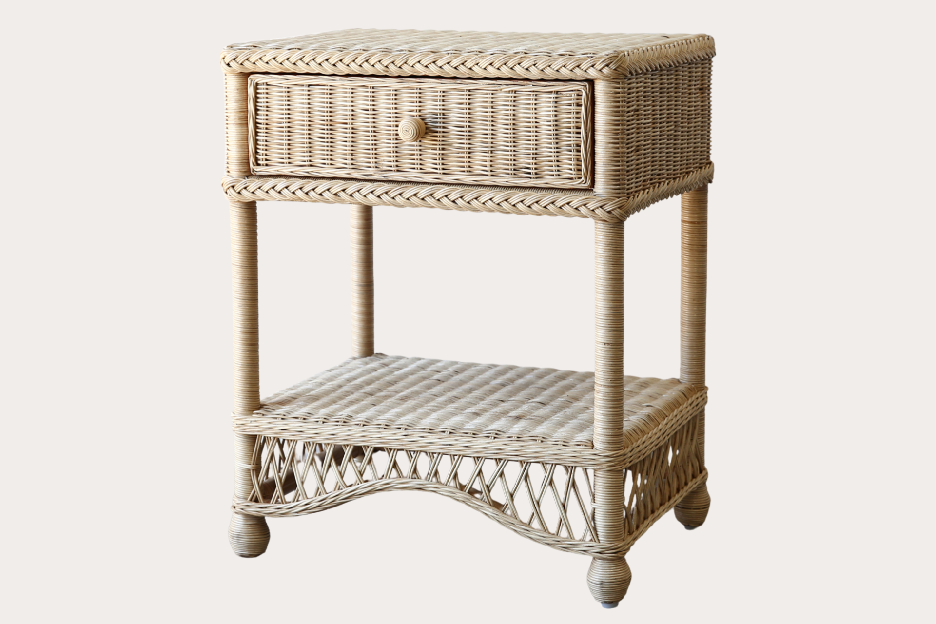 Hartley 1 Drawer Side Table. Natural