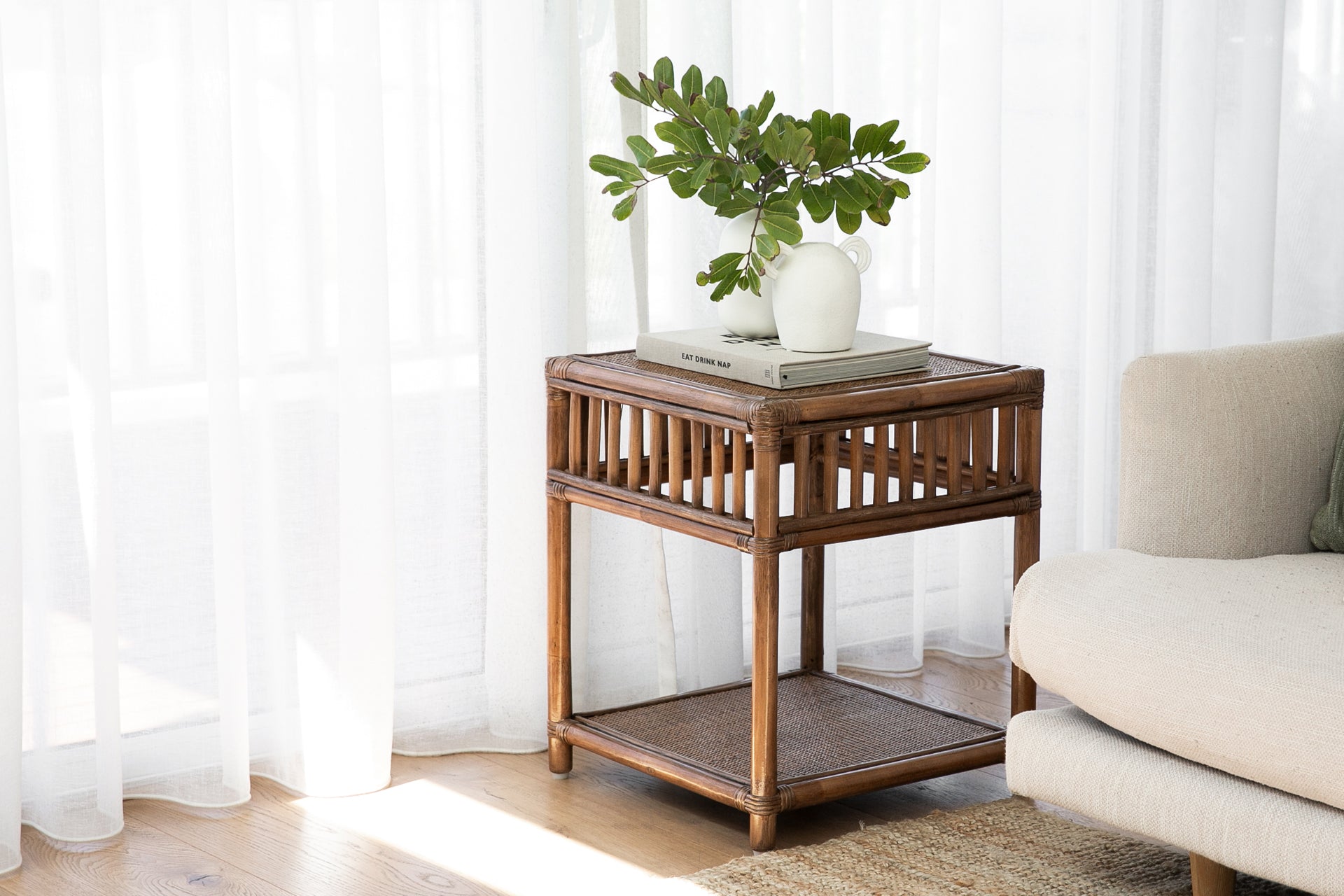 Key Largo Side Table. Brown Wash