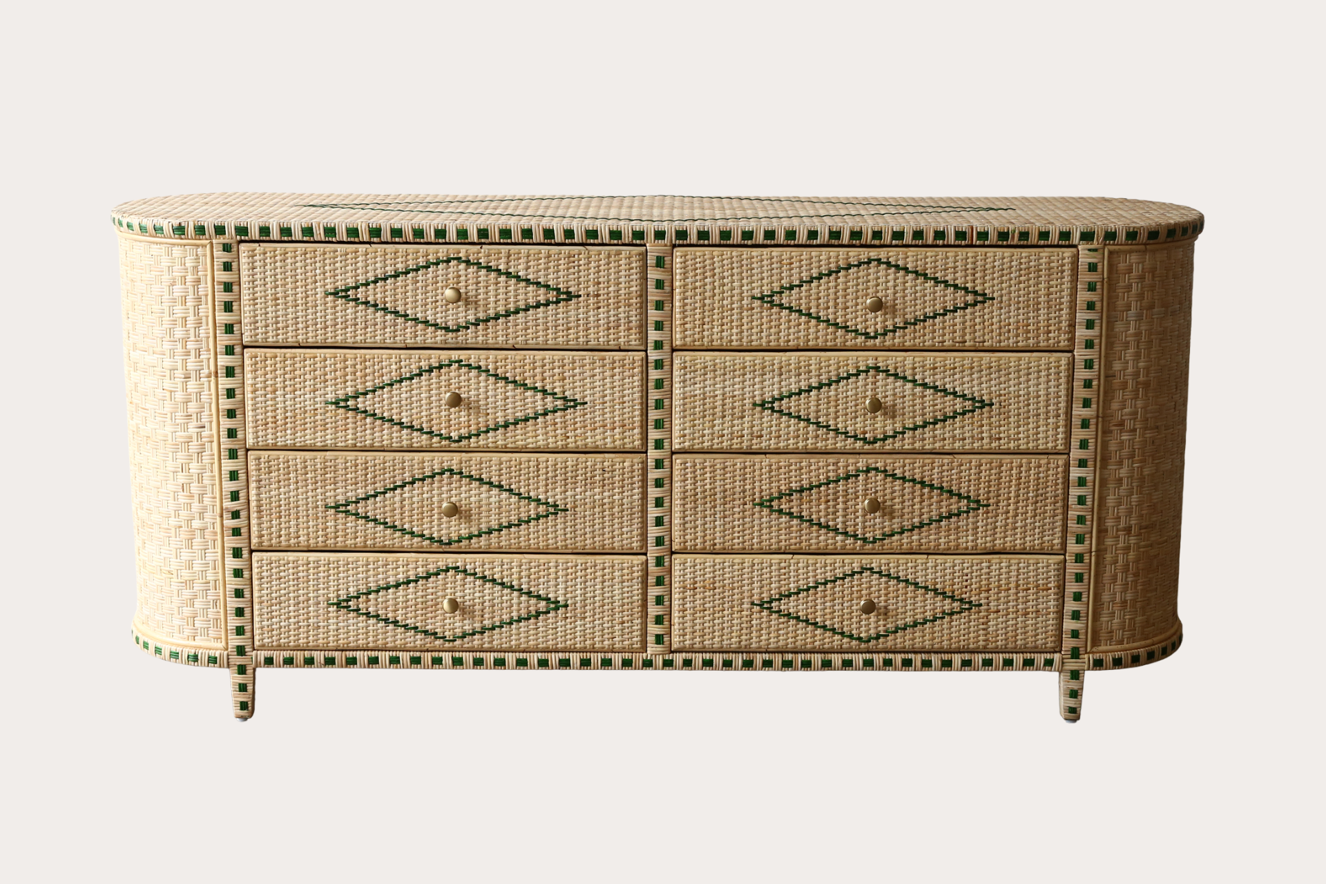 Larino 8 drawer - Natural & Green