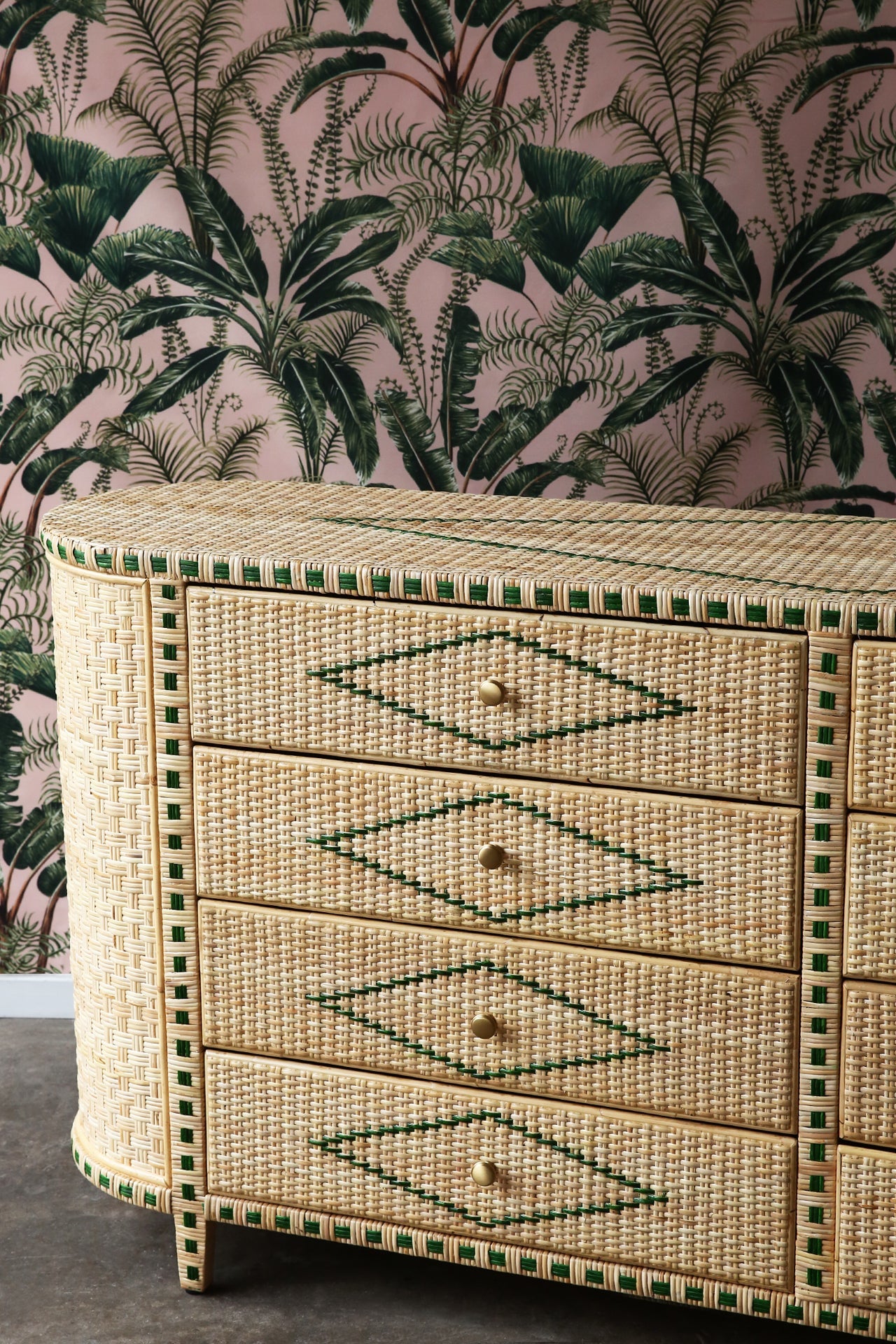 Larino 8 drawer - Natural & Green
