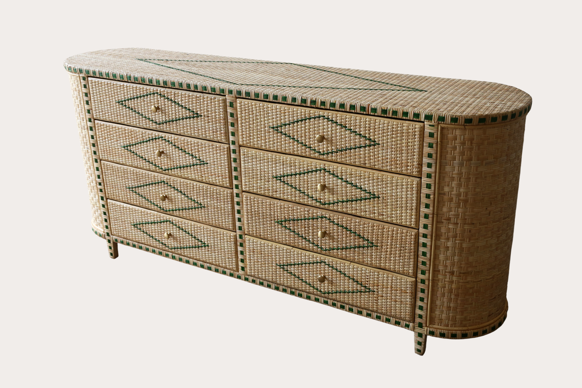 Larino 8 drawer - Natural & Green