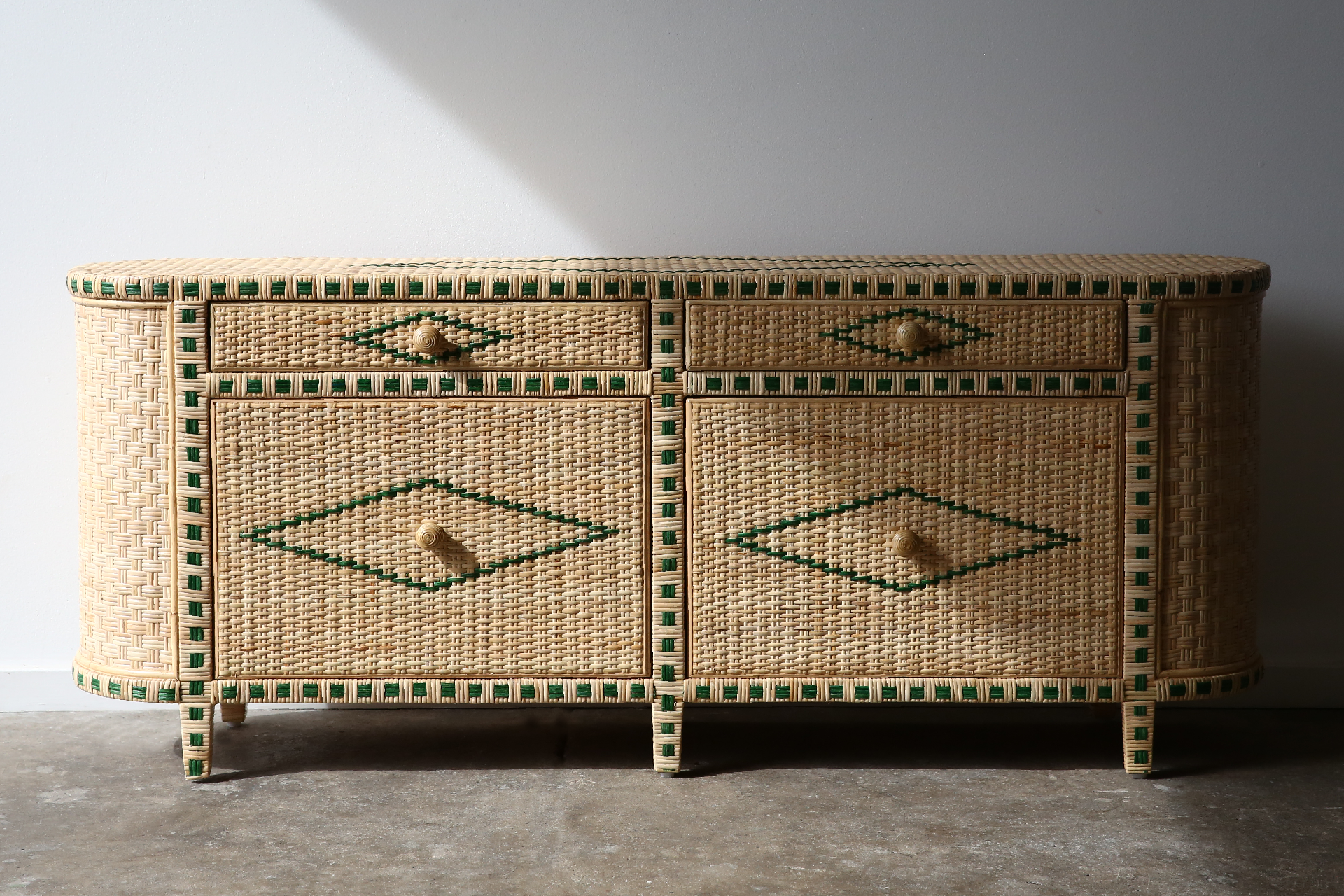 Larino 2 drawer - Natural & Green