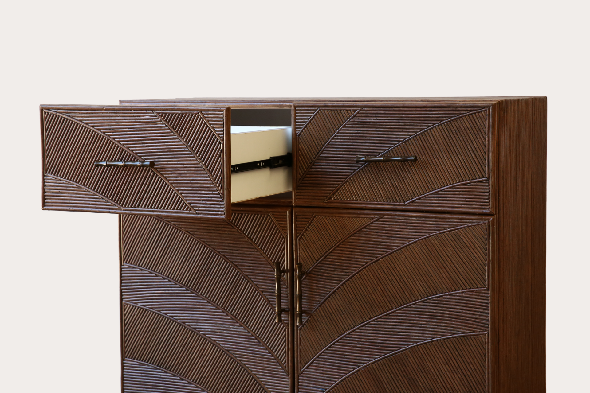 Lovoni Cabinet. 2 drawer 2 door. Brown Wash