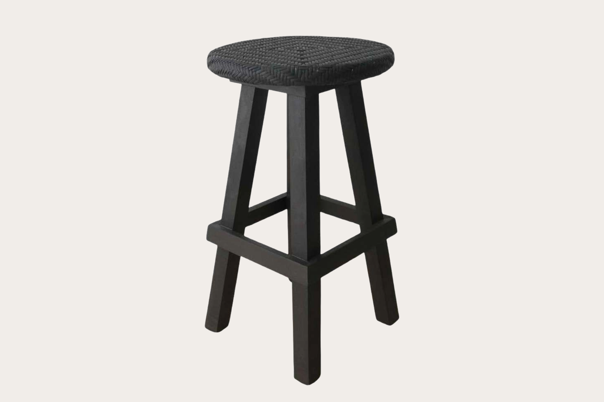 Luan Timber and Wicker Barstool