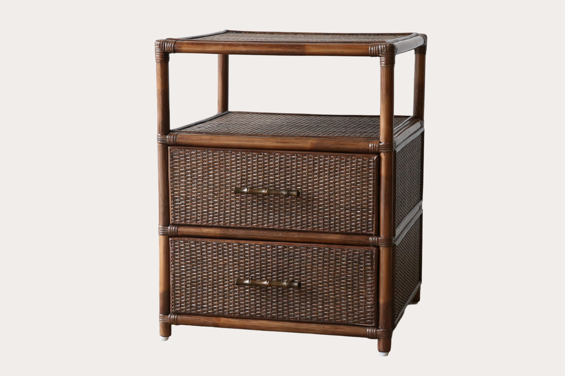 Lucian Rattan 2 drawer Side Table.