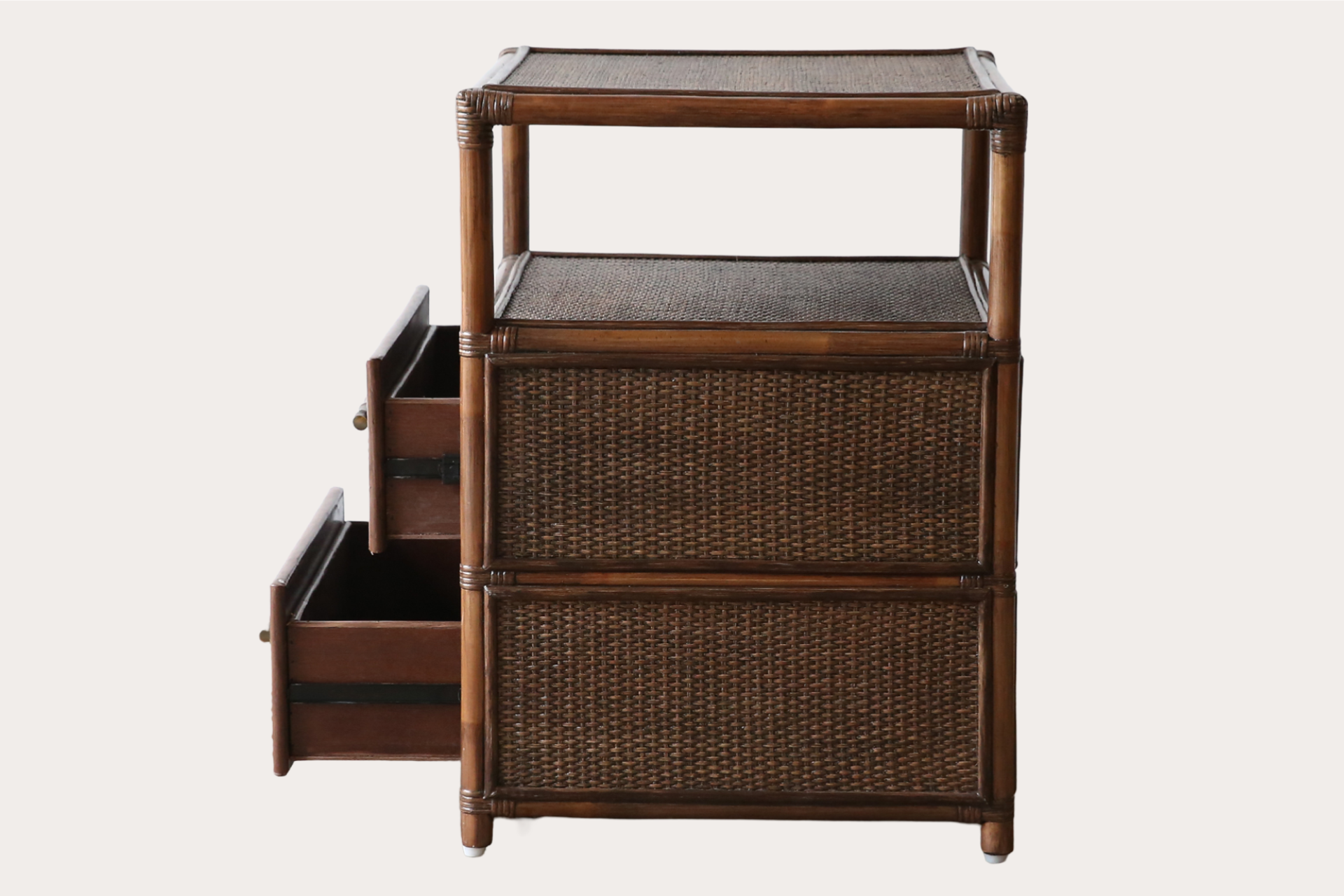 Lucian Rattan 2 drawer Side Table.