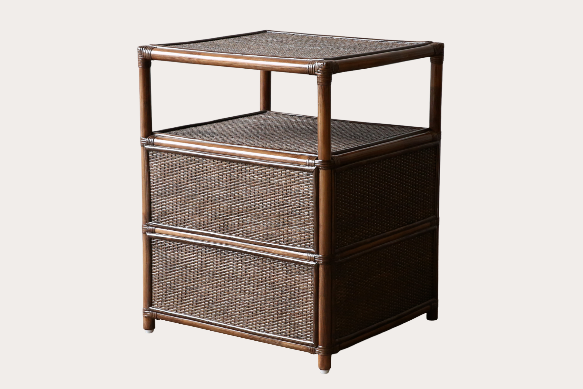 Lucian Rattan 2 drawer Side Table.