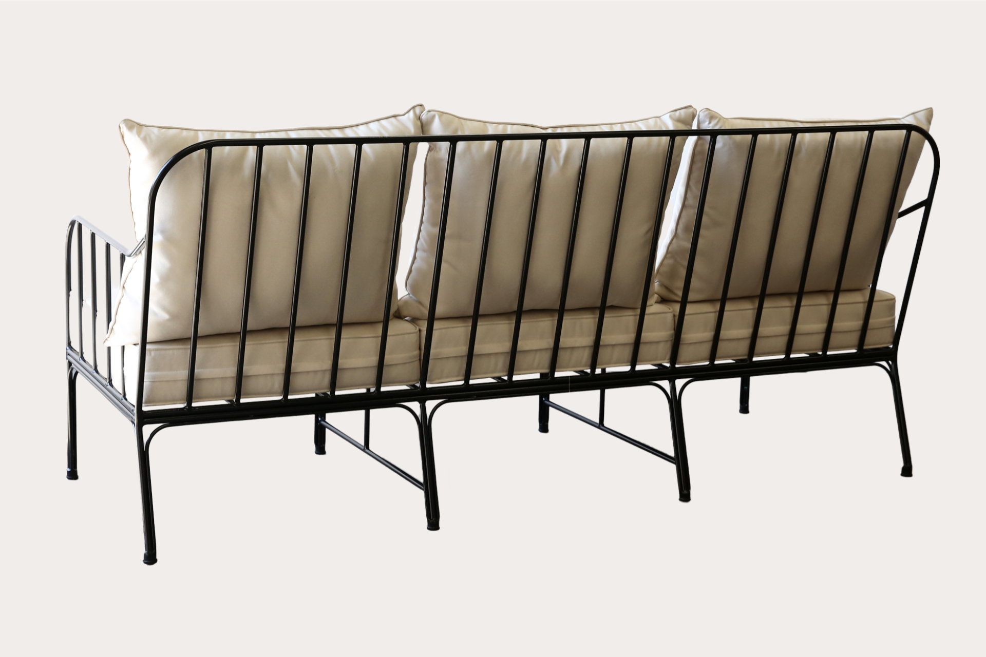 Luzon 3 Seater. Steel. Black