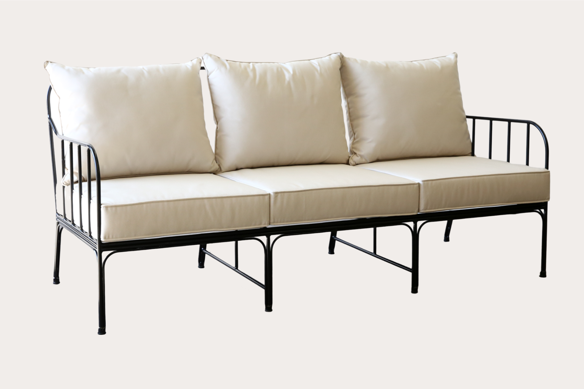 Luzon 3 Seater. Steel. Black