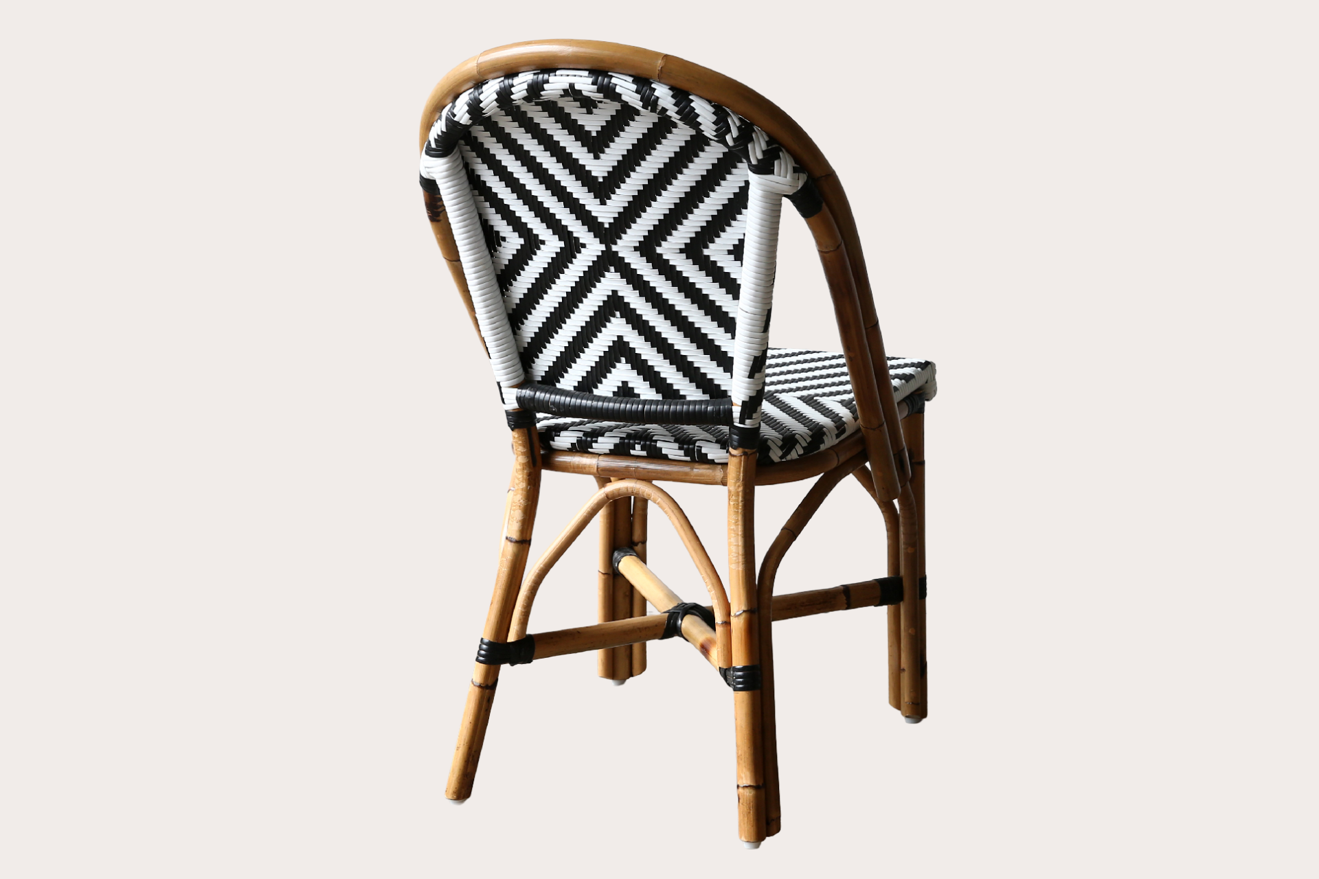 New Orleans Side Chair. Pelle. Black/White Chevron