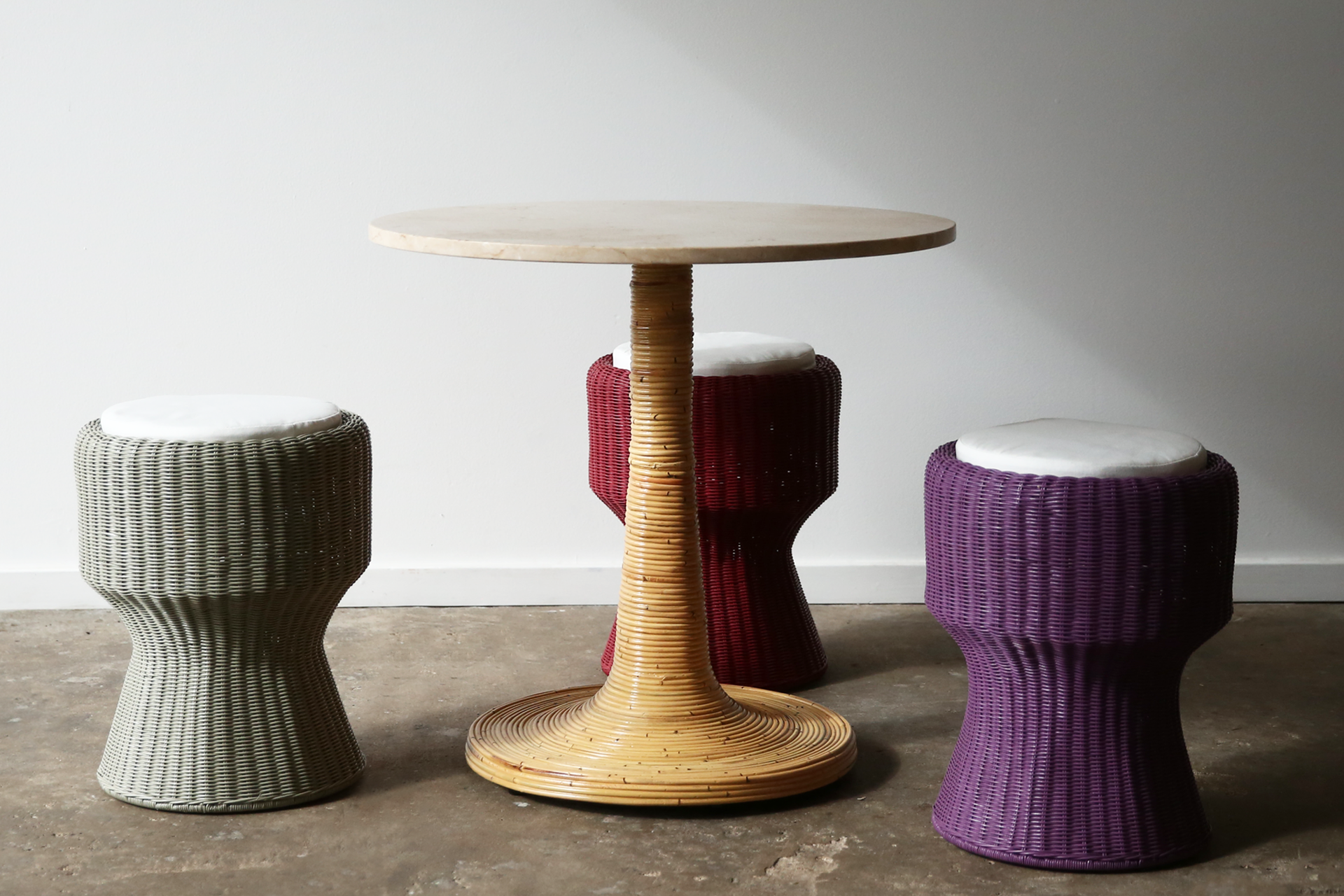Paloma Stool 47cm Seat Height. Red Violet