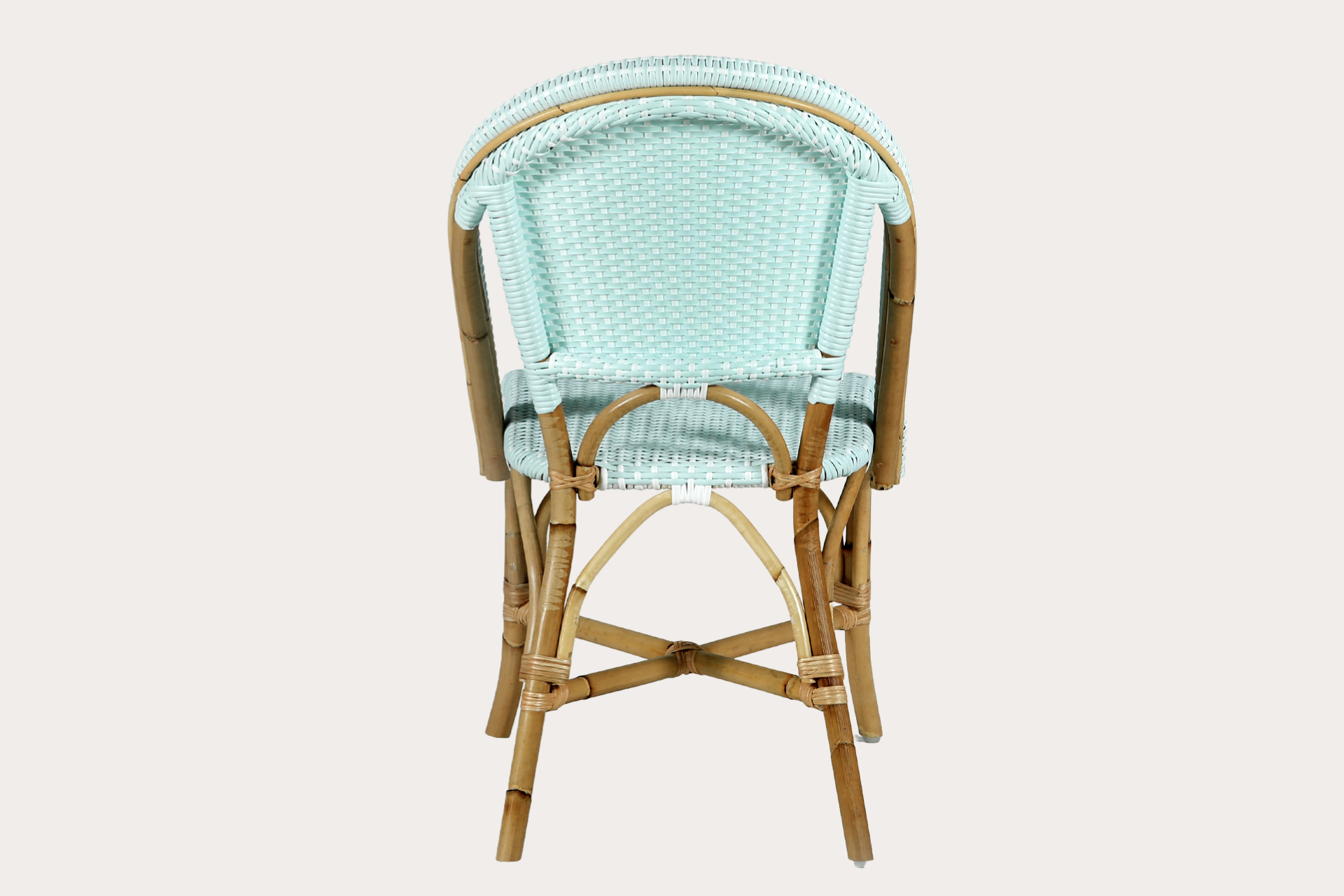 Paris style rattan cafe style dining chair made from wicker, cane and rattan.