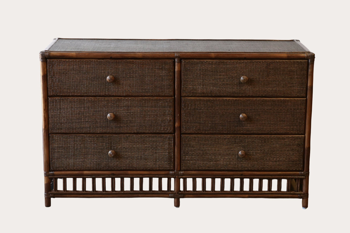 President 6 Drawer Chest. Brown Wash