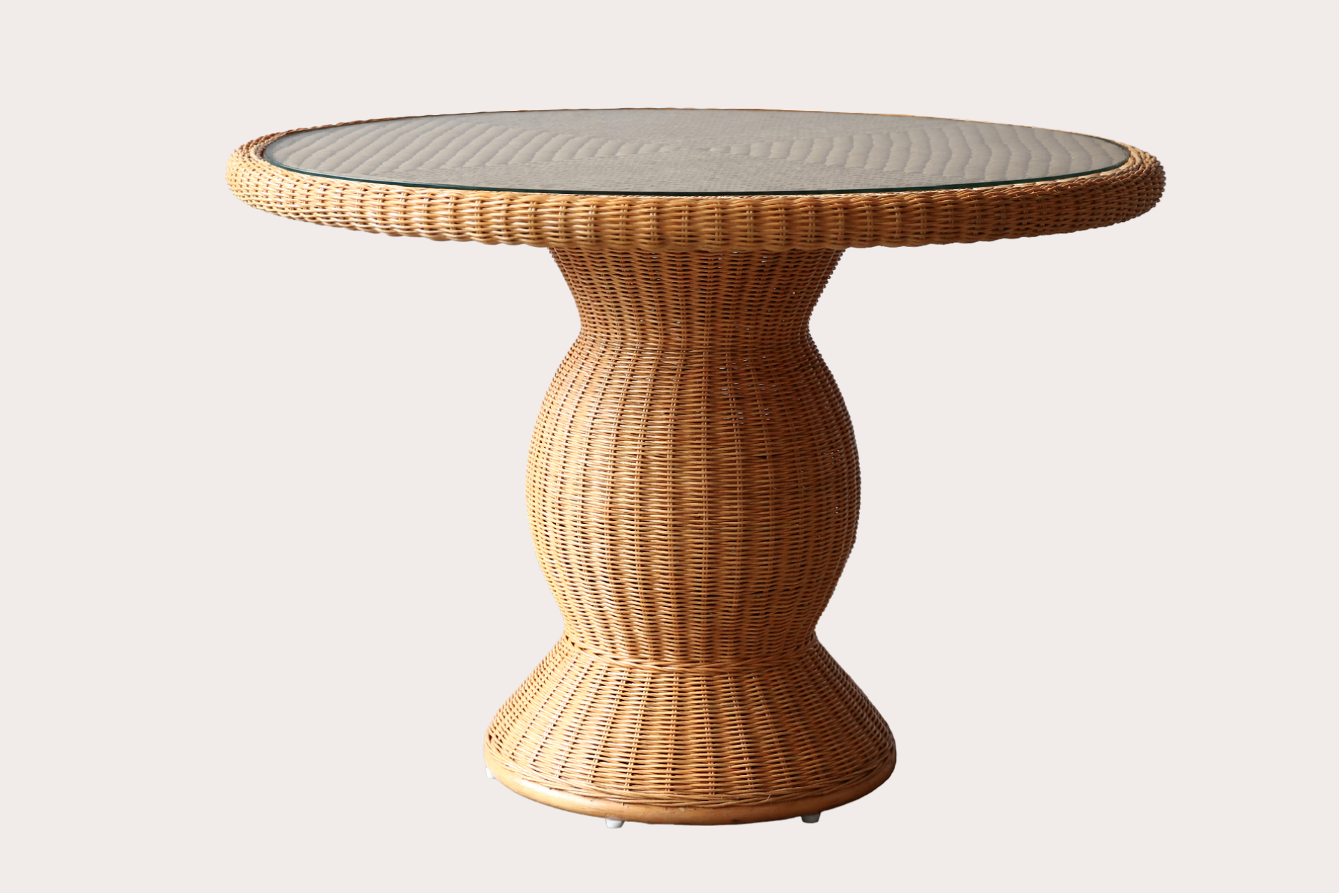 Pompei Dining Table with Glass Top. Honey