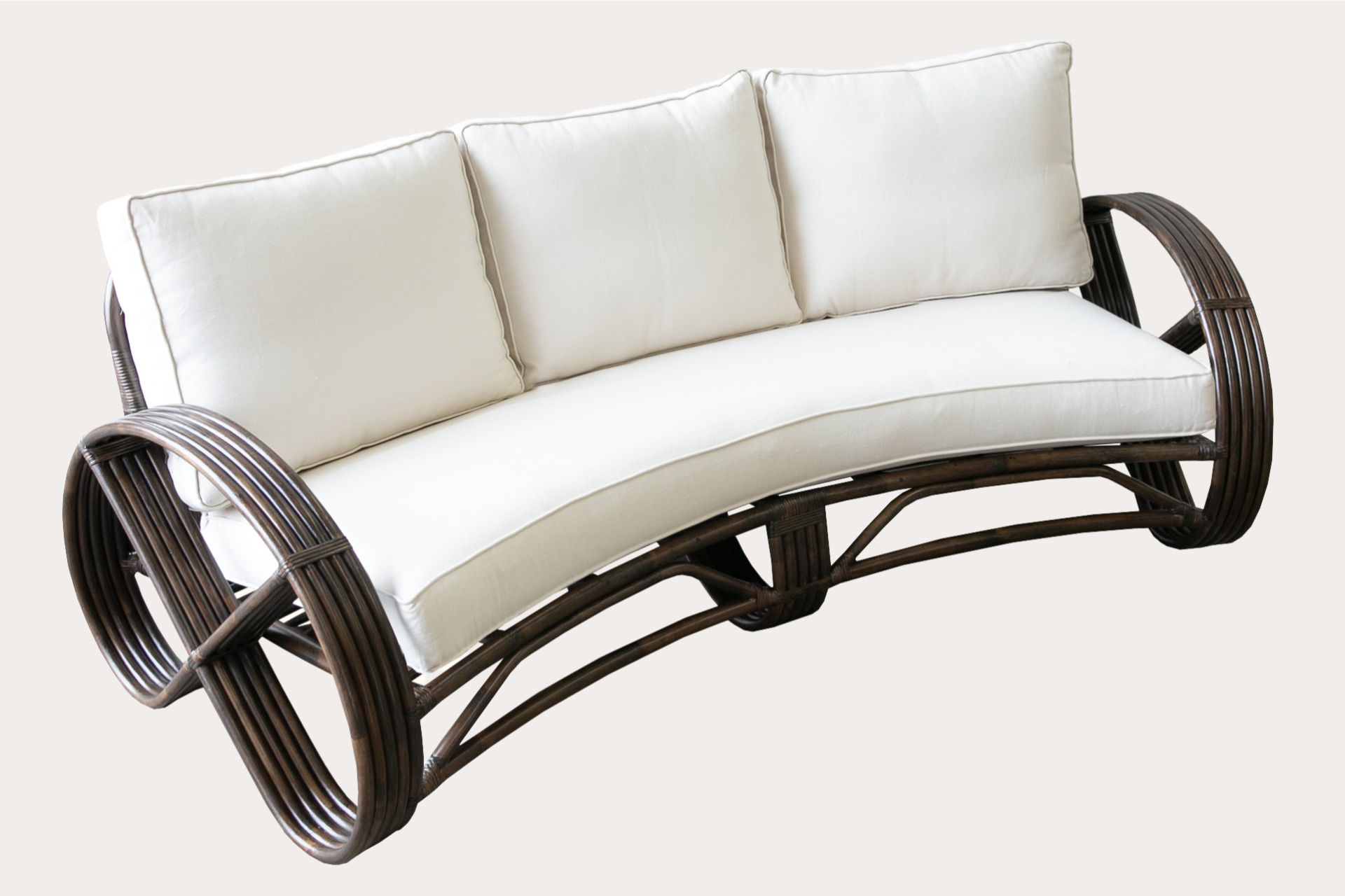 Portofino Curved 3 seater. Tobacco