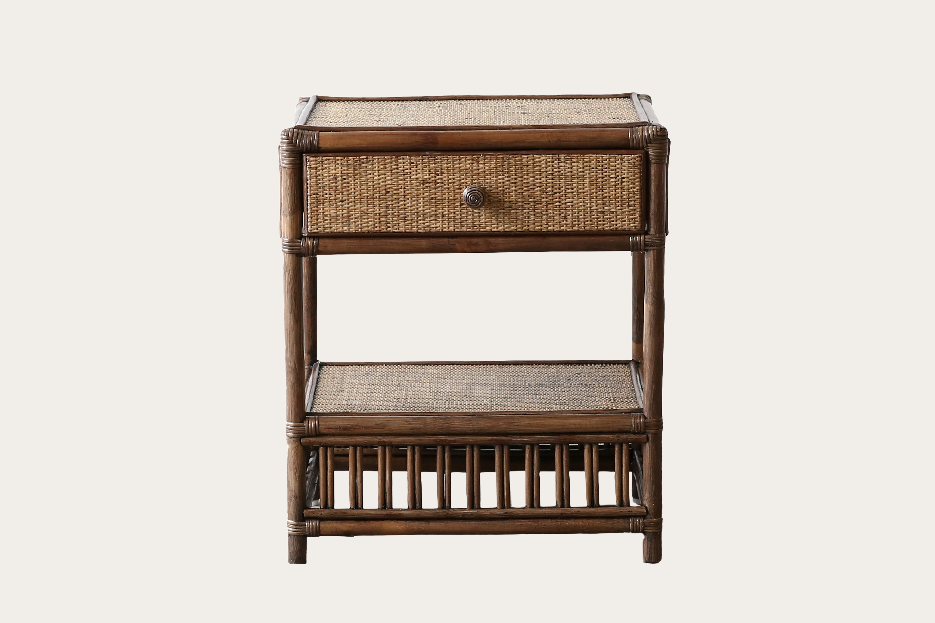 President 1 Drawer Bedside Table. Brown Wash