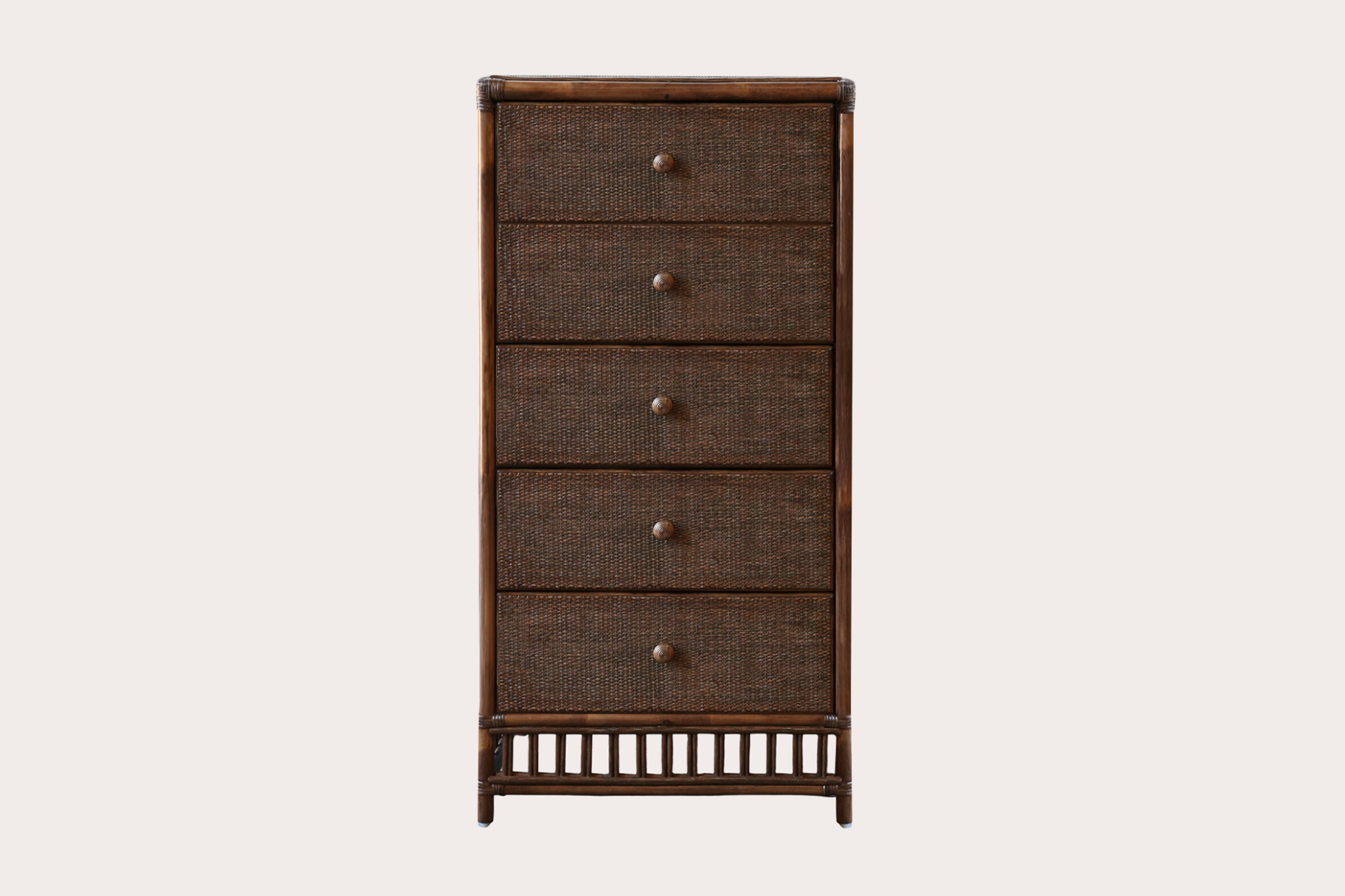 President 5 Drawer Tallboy. Brown Wash