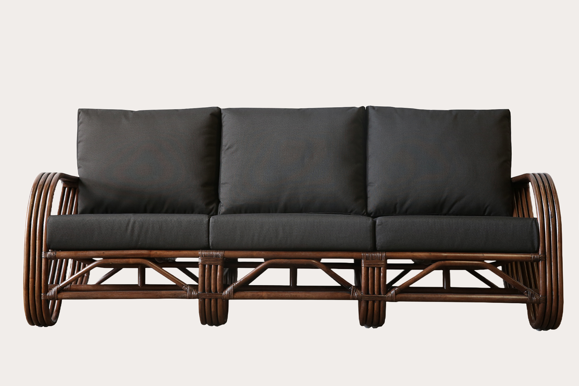 Pretzel 3 Seater. Brown Wash