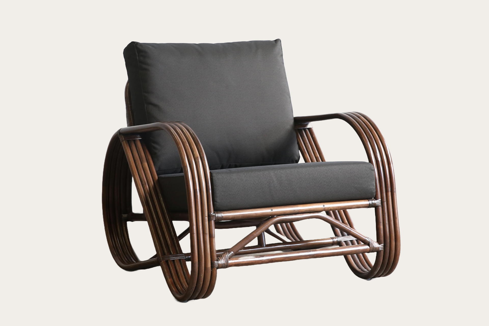 Pretzel Armchair. Brown Wash