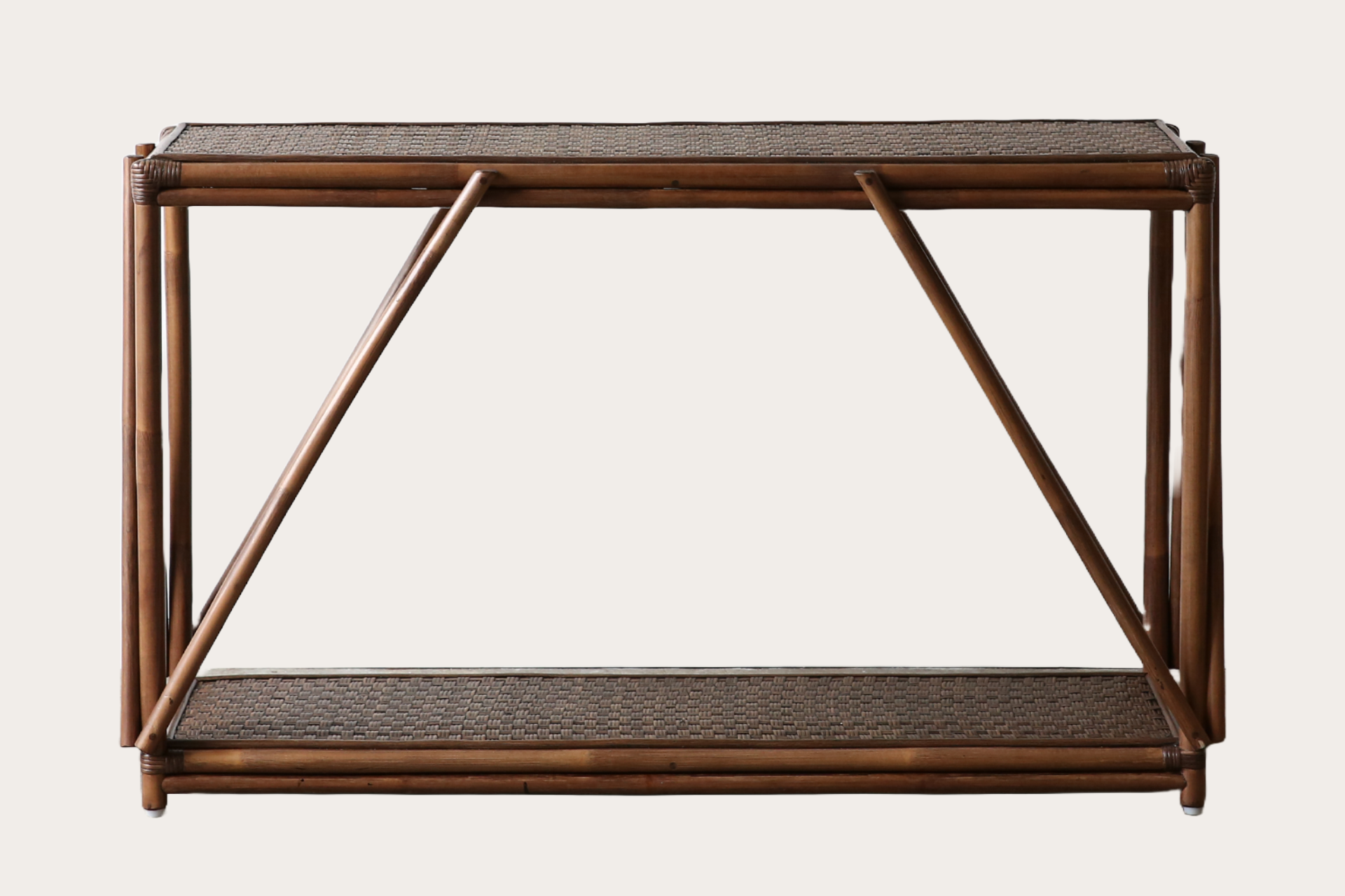 Argyle Console. Triple Weave. Brown Wash