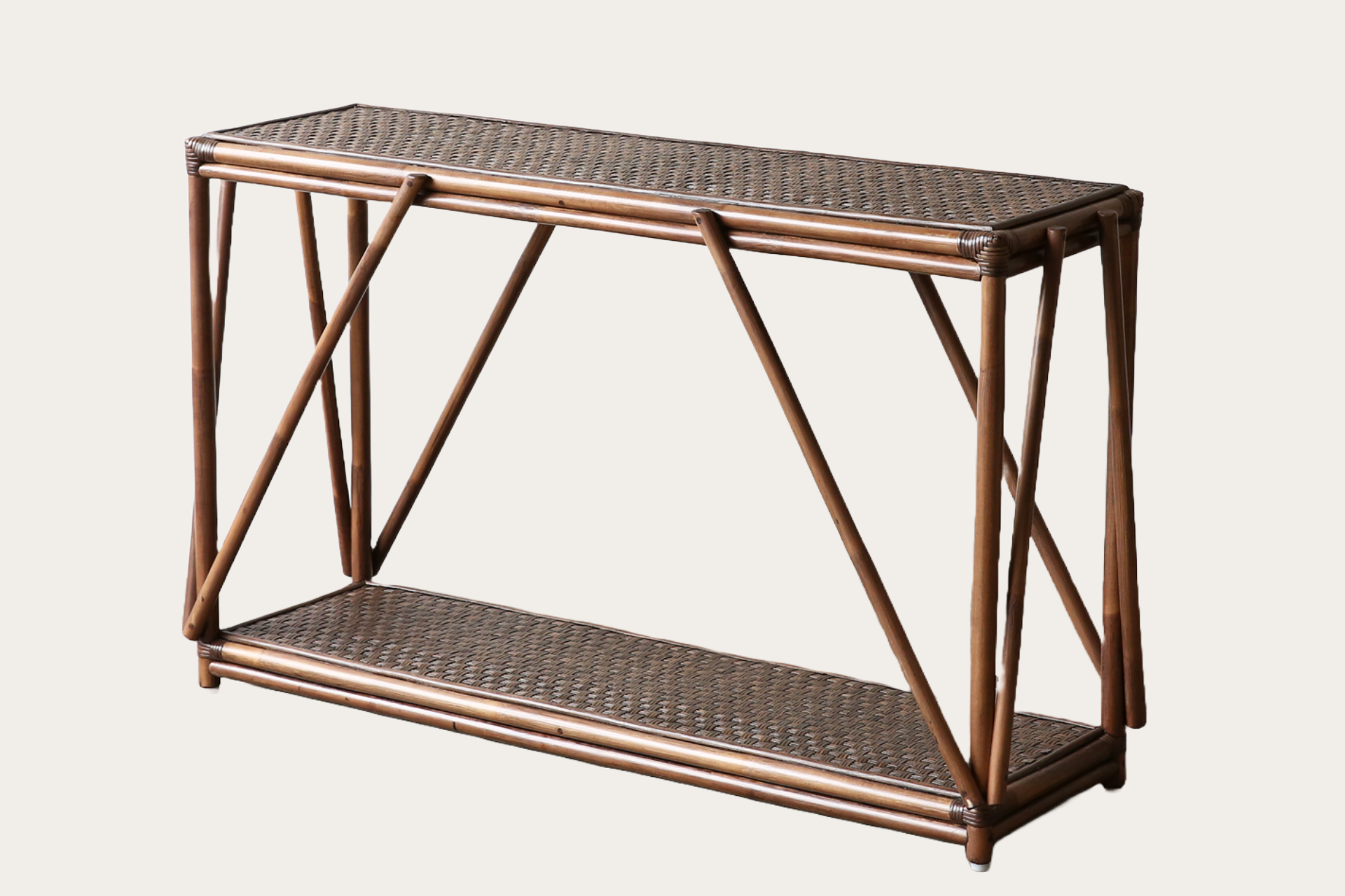 Argyle Console. Triple Weave. Brown Wash