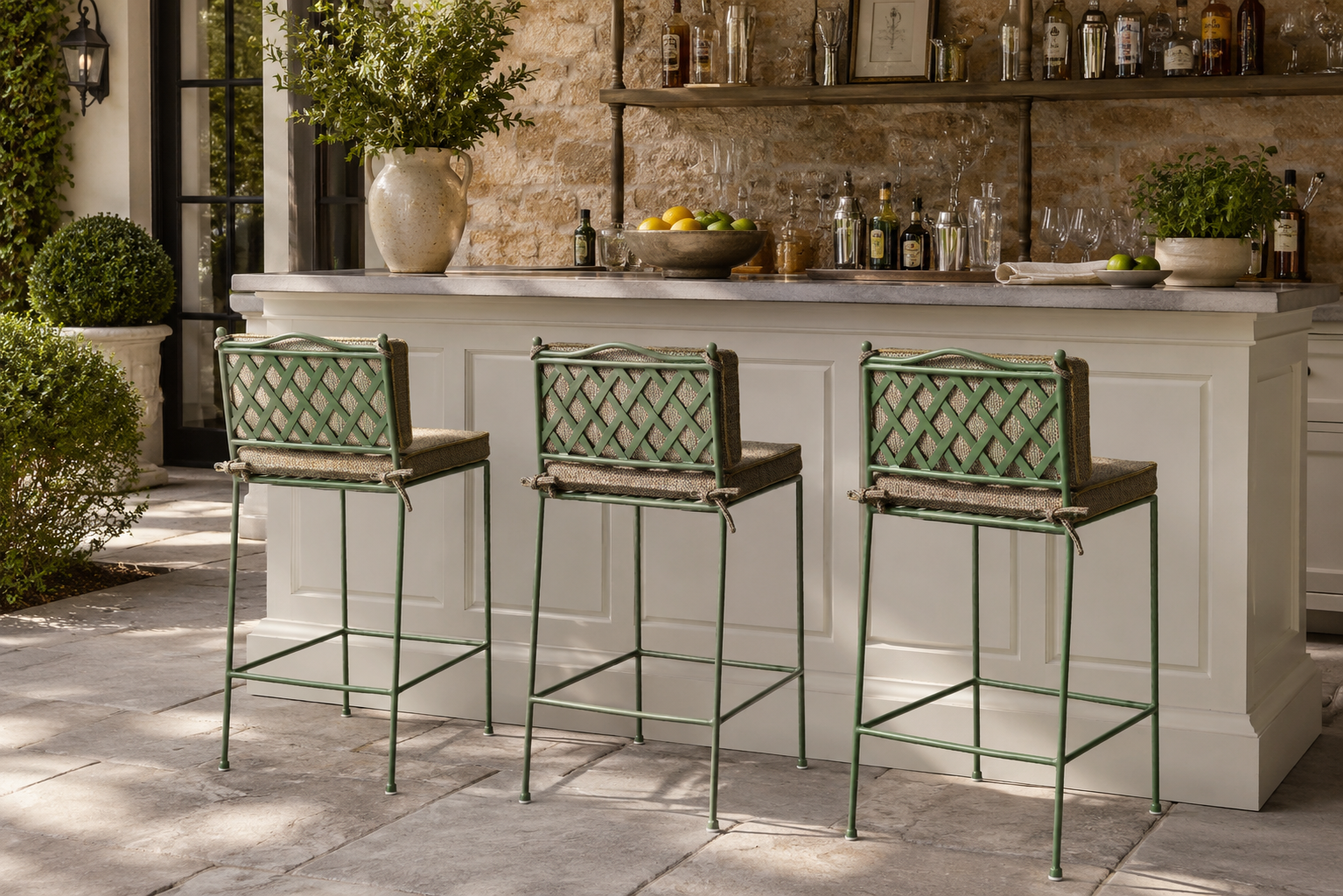 Rosalie Outdoor Barstool - Reseda Green